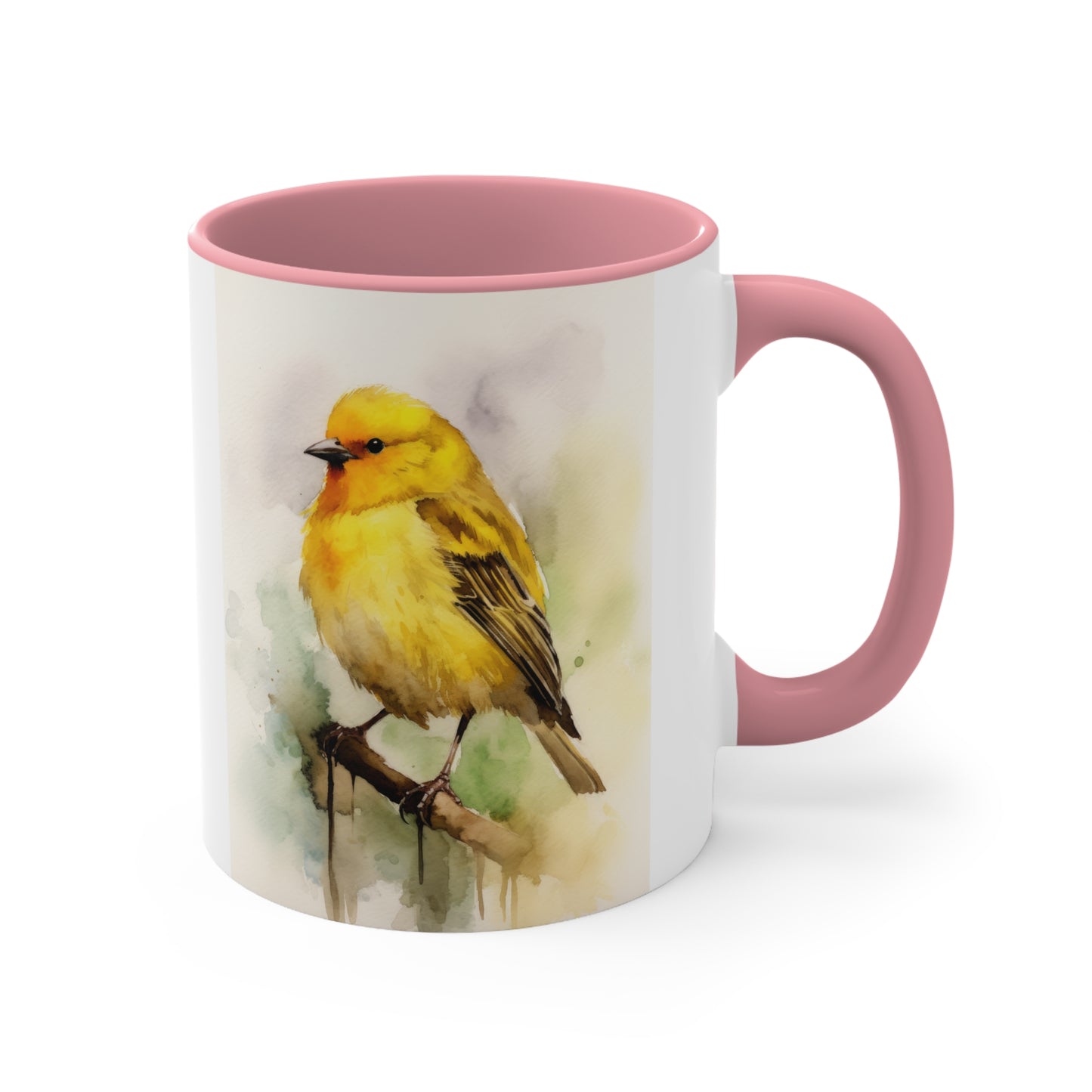 Canary Watercolor Accent Coffee Mug 3, 11oz