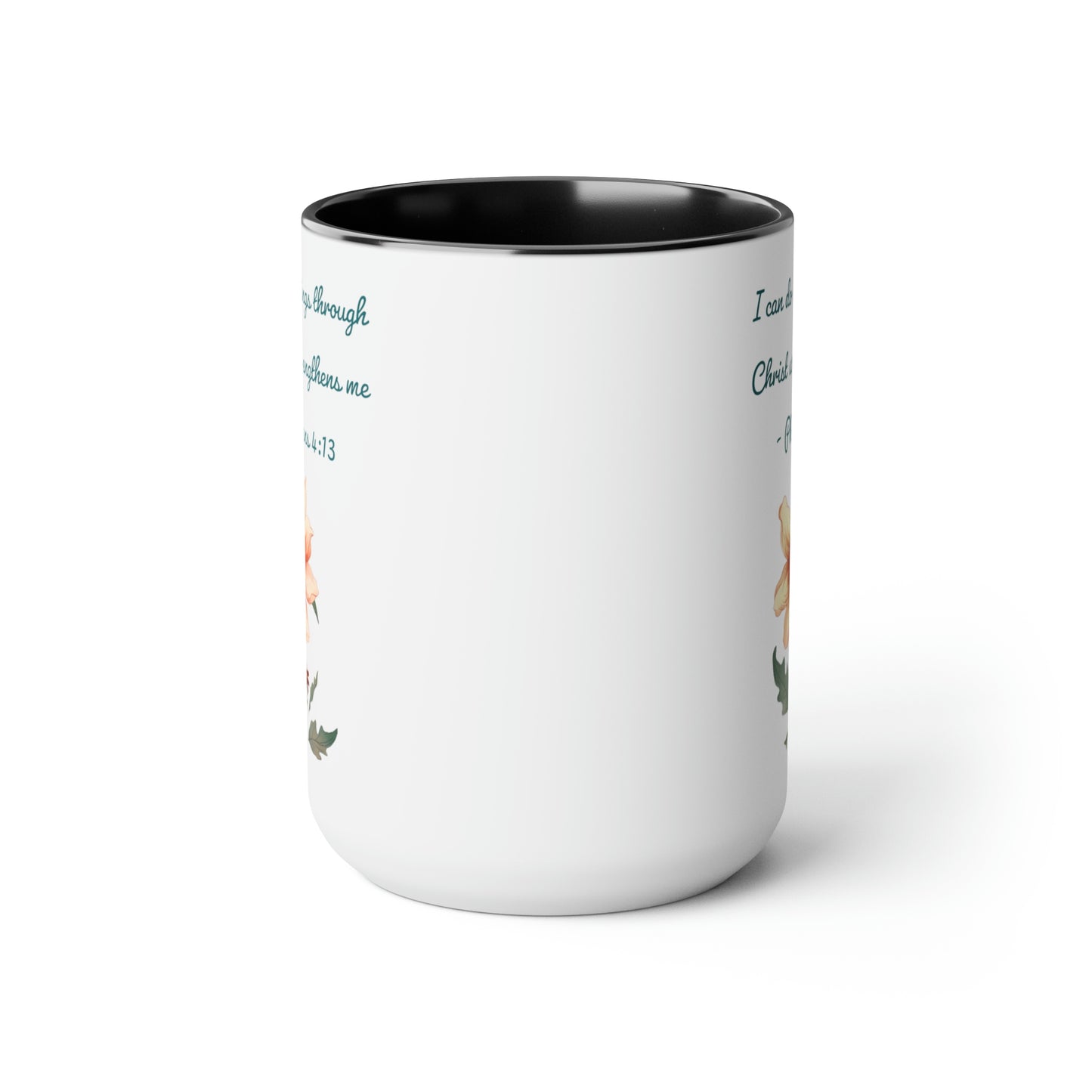Philippians 4:13, Two-Tone Coffee Mugs, 15oz