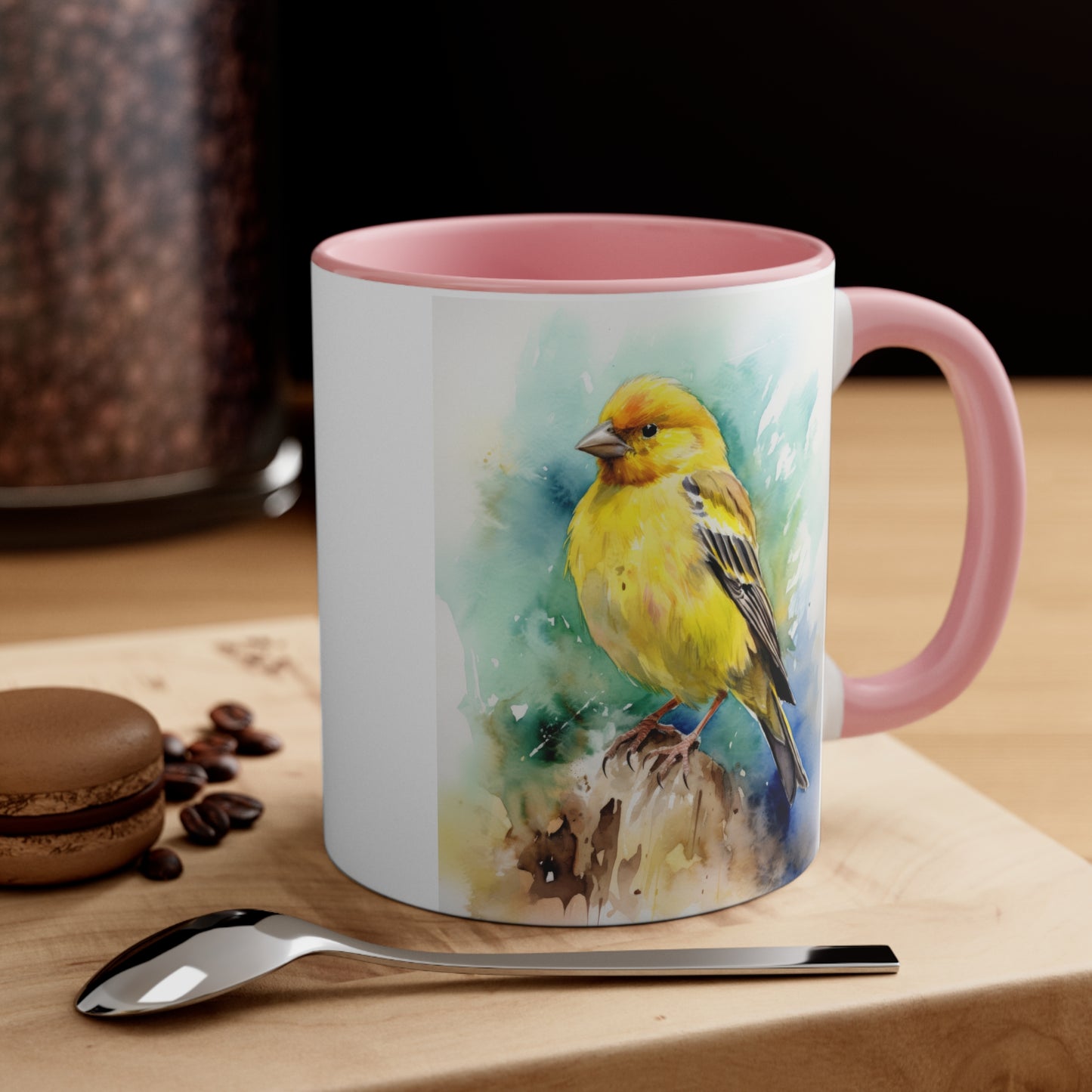 Canary Watercolor Accent Coffee Mug 4, 11oz
