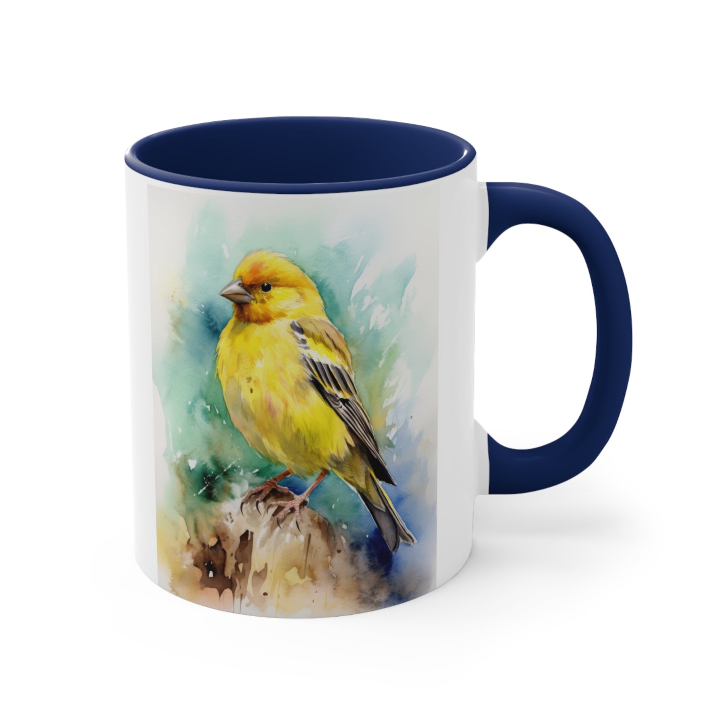 Canary Watercolor Accent Coffee Mug 4, 11oz
