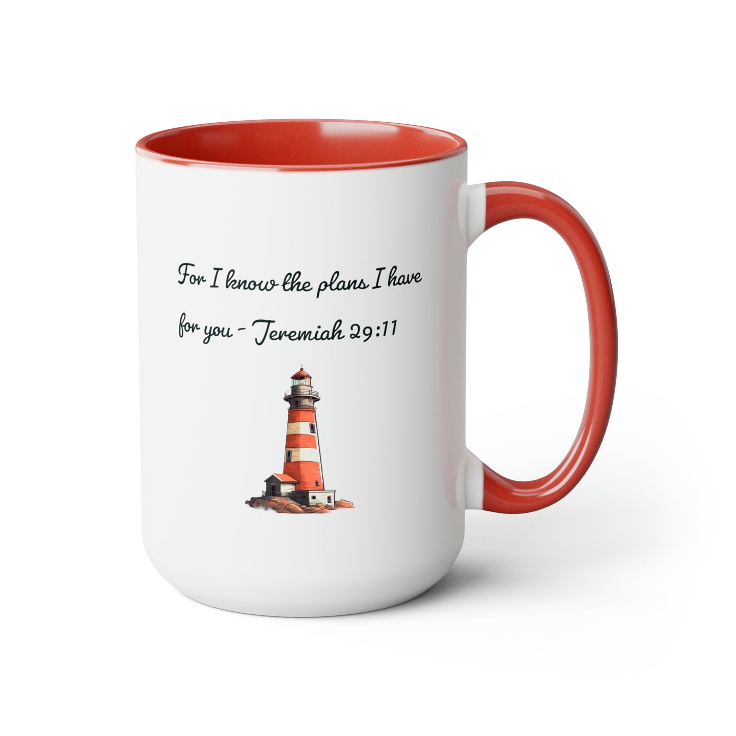 For I know the Plans I have for You, Two-Tone Coffee Mugs, 15oz