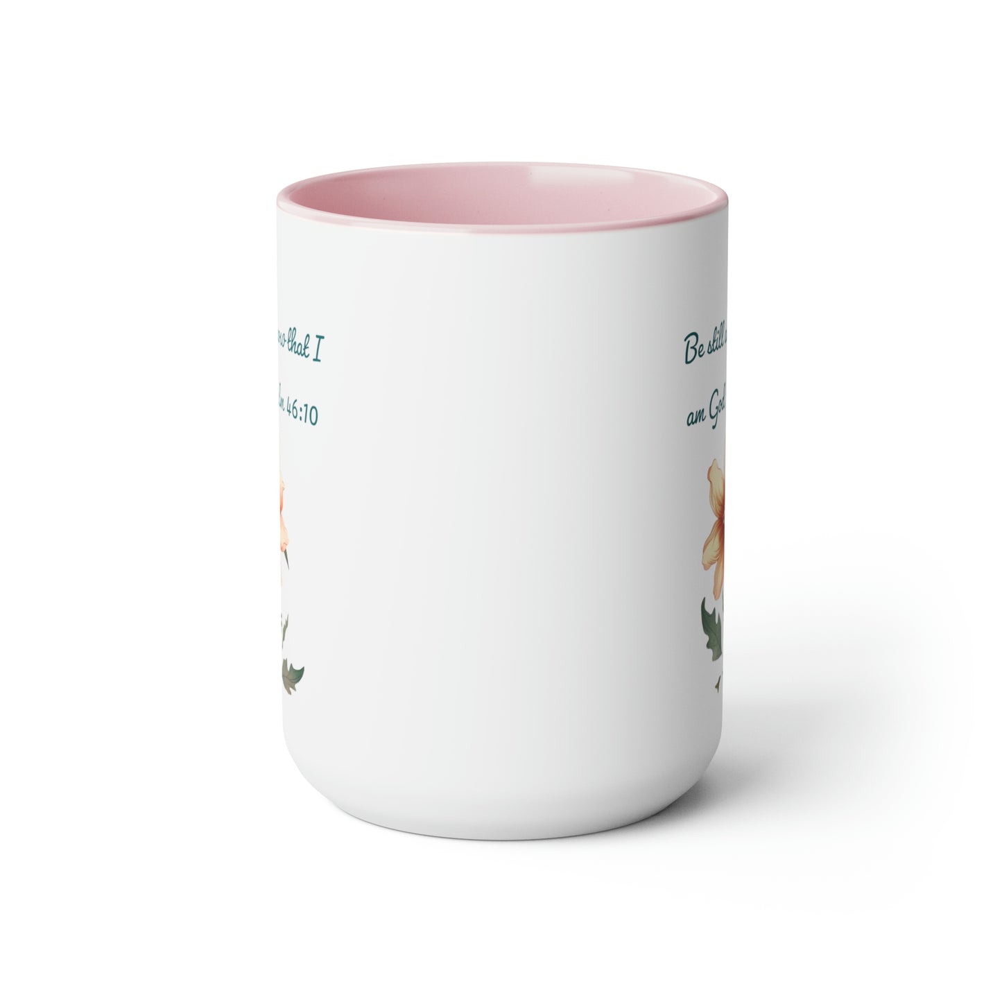Be Still and Know Mug, Two-Tone Mug 15oz