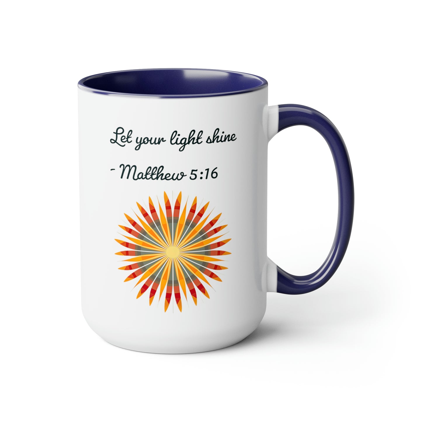 Let Your Light Shine, Two-Tone Coffee Mugs, 15oz