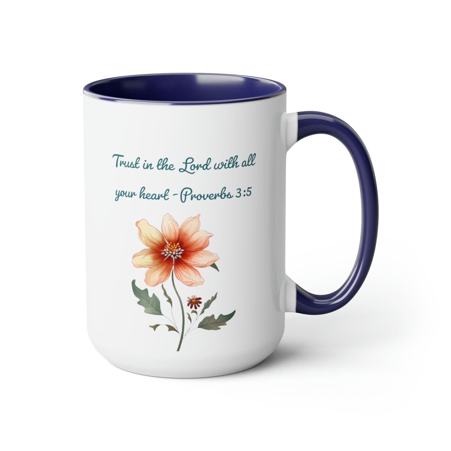 Trust in the Lord, Proverbs 3:5, Two-Tone Coffee Mugs, 15oz