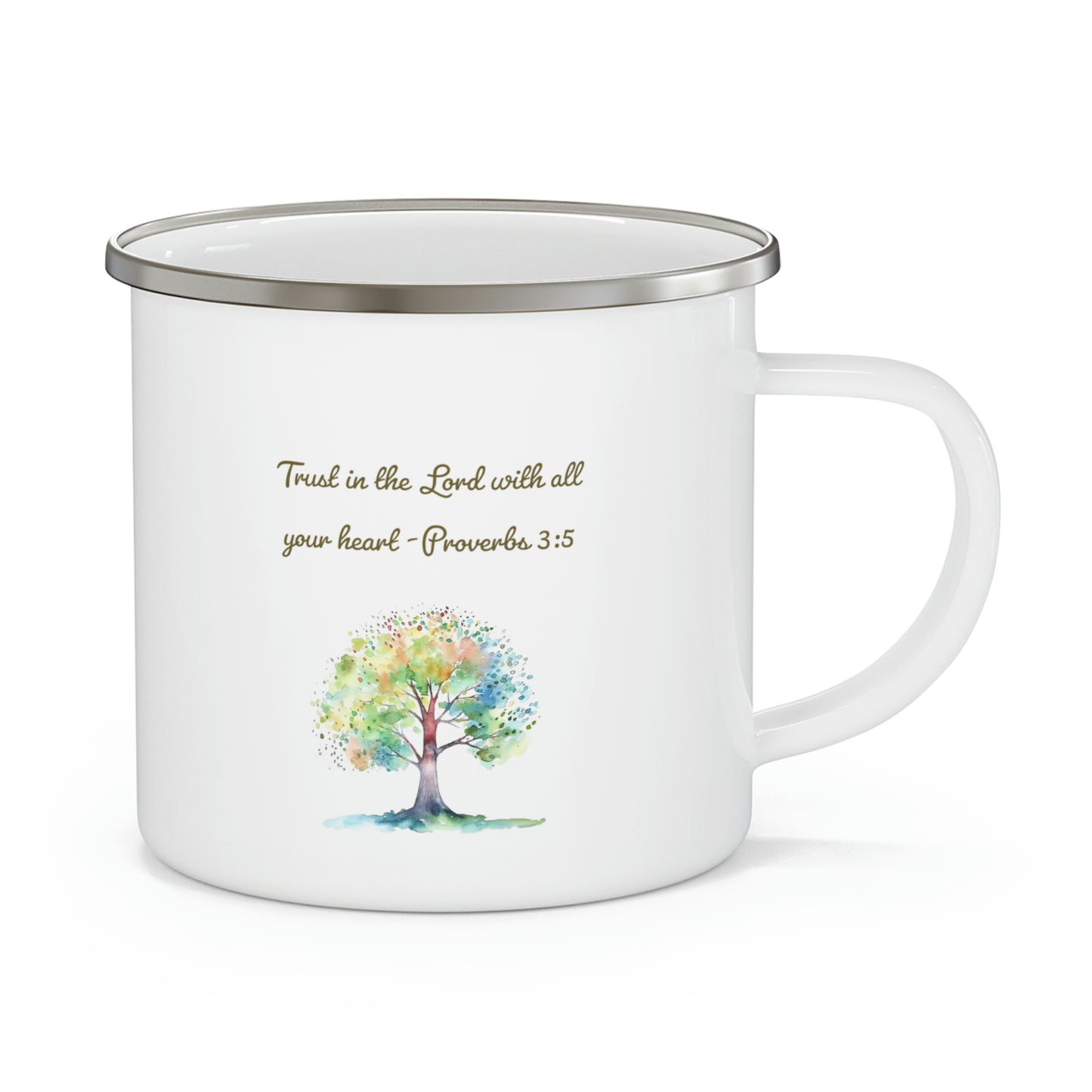 Trust in the Lord, Proverbs 3:5, Camping Mug, enamel, 12 oz