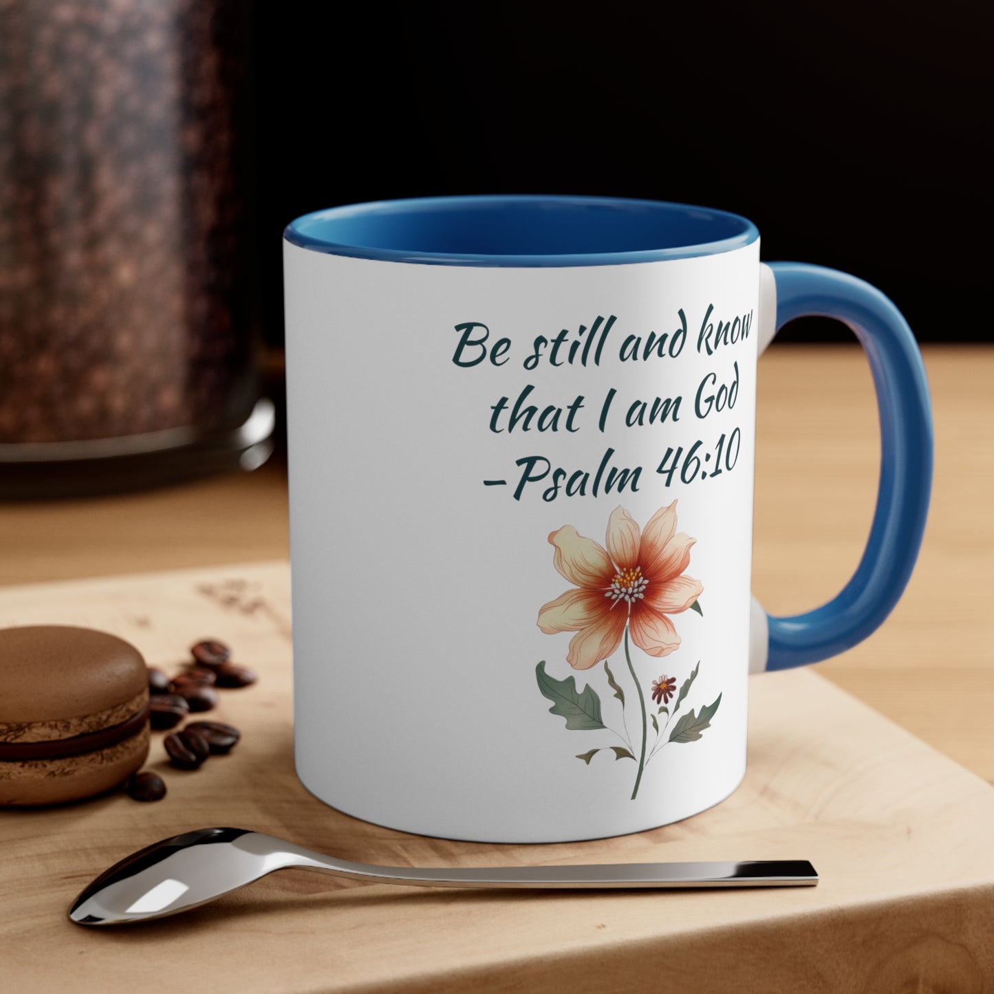 Be Still and Know Psalm Accent Coffee Mug, 11oz