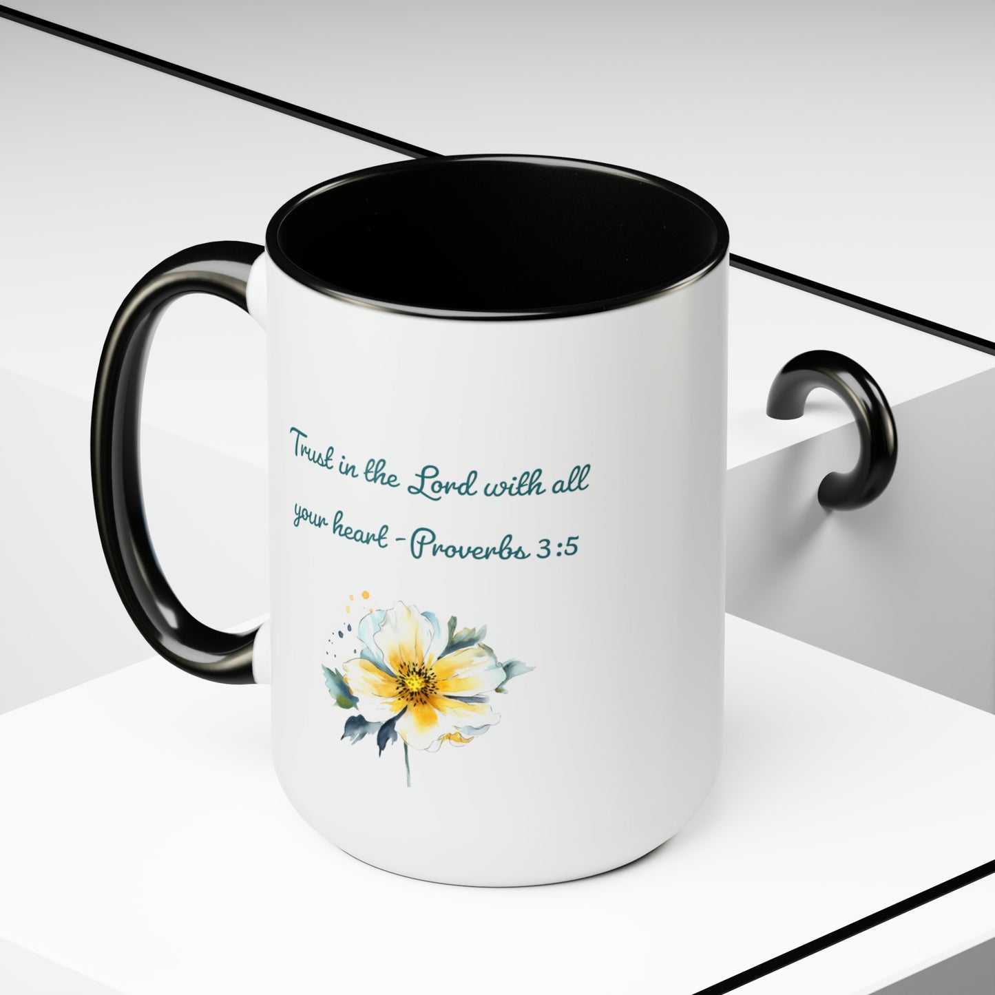 Trust in the Lord, Proverbs 3:5, Two-Tone Coffee Mugs, 15oz