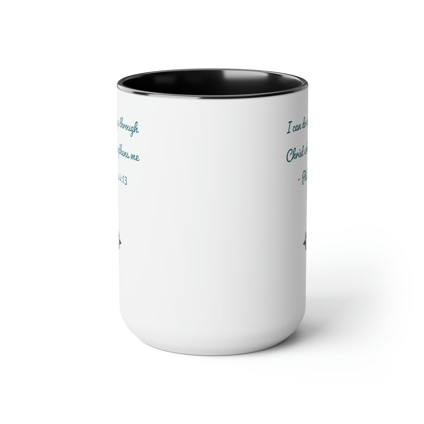 Philippians 4:13, Cross, Two-Tone Coffee Mugs, 15oz