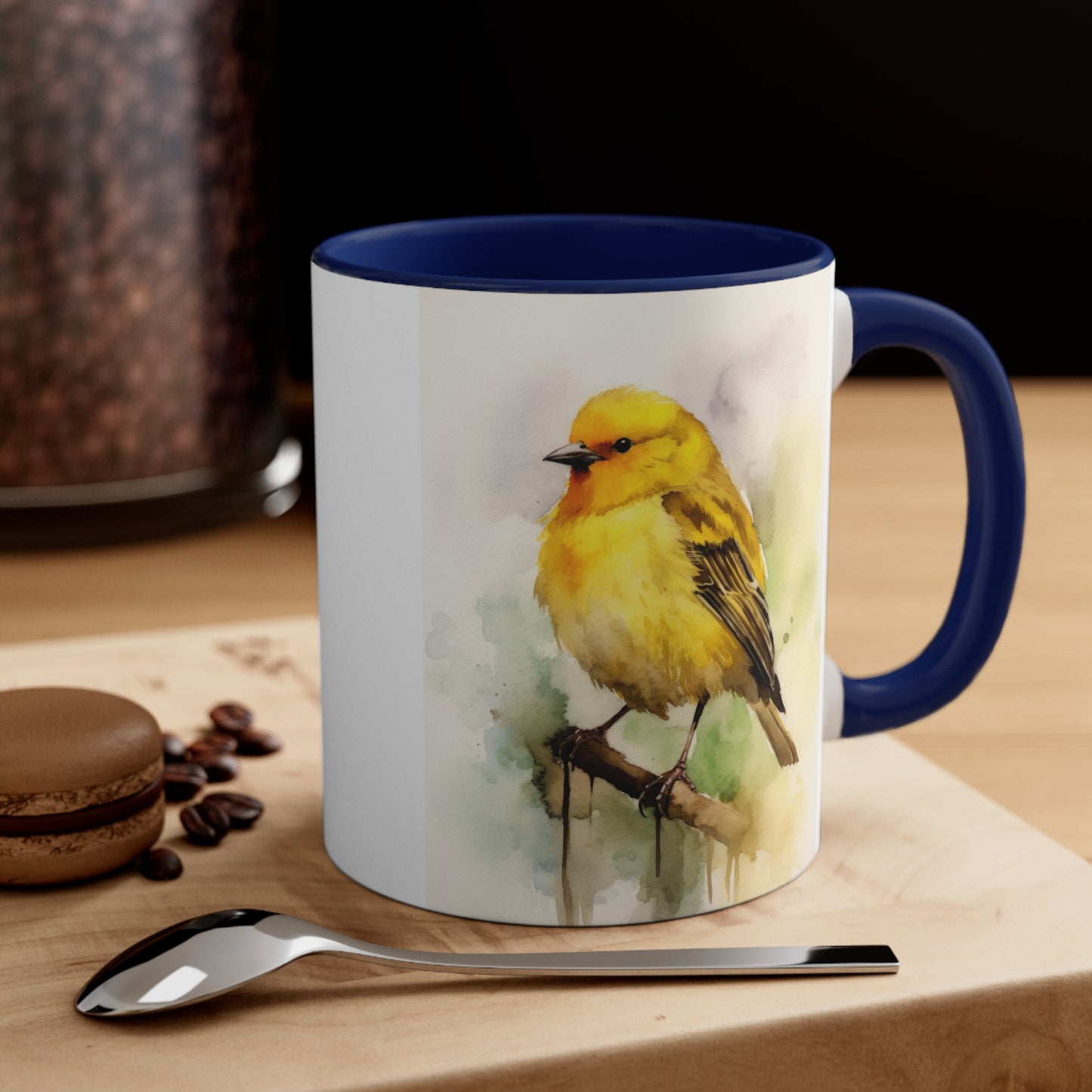 Canary Watercolor Accent Coffee Mug 3, 11oz