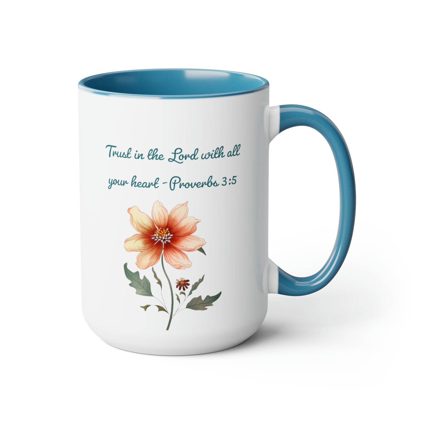 Trust in the Lord, Proverbs 3:5, Two-Tone Coffee Mugs, 15oz