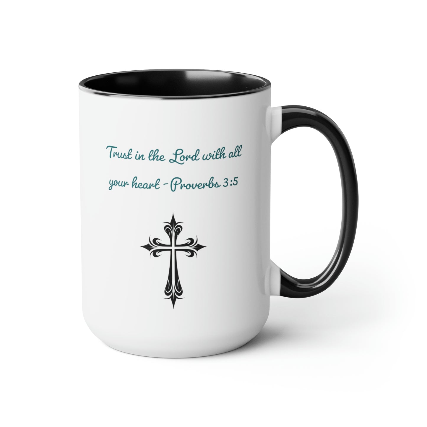 Trust in the Lord, Proverbs 3:5, Two-Tone Coffee Mugs, 15oz