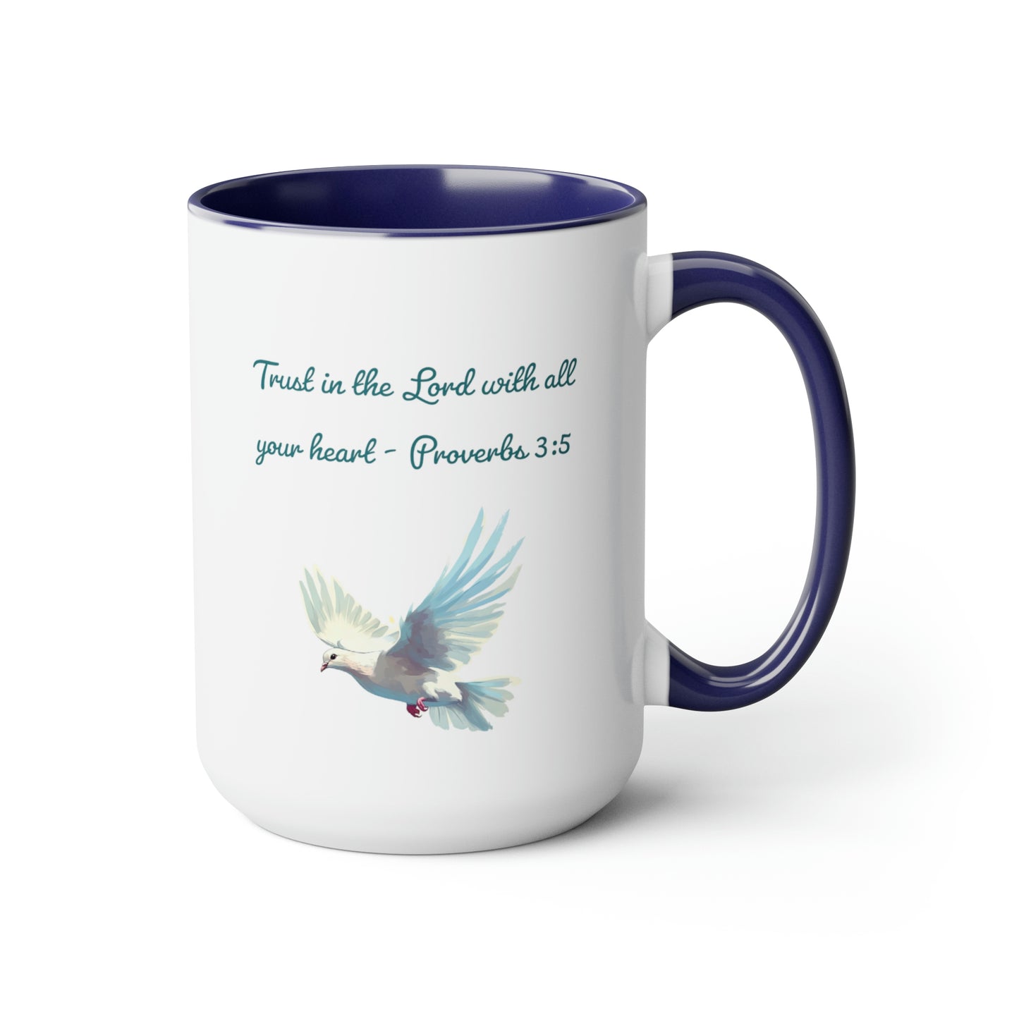 Trust in the Lord, Proverbs 3:5, Two-Tone Coffee Mugs, 15oz