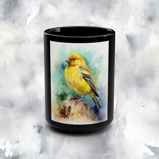 Canary Mug watercolor - 15 oz Ceramic