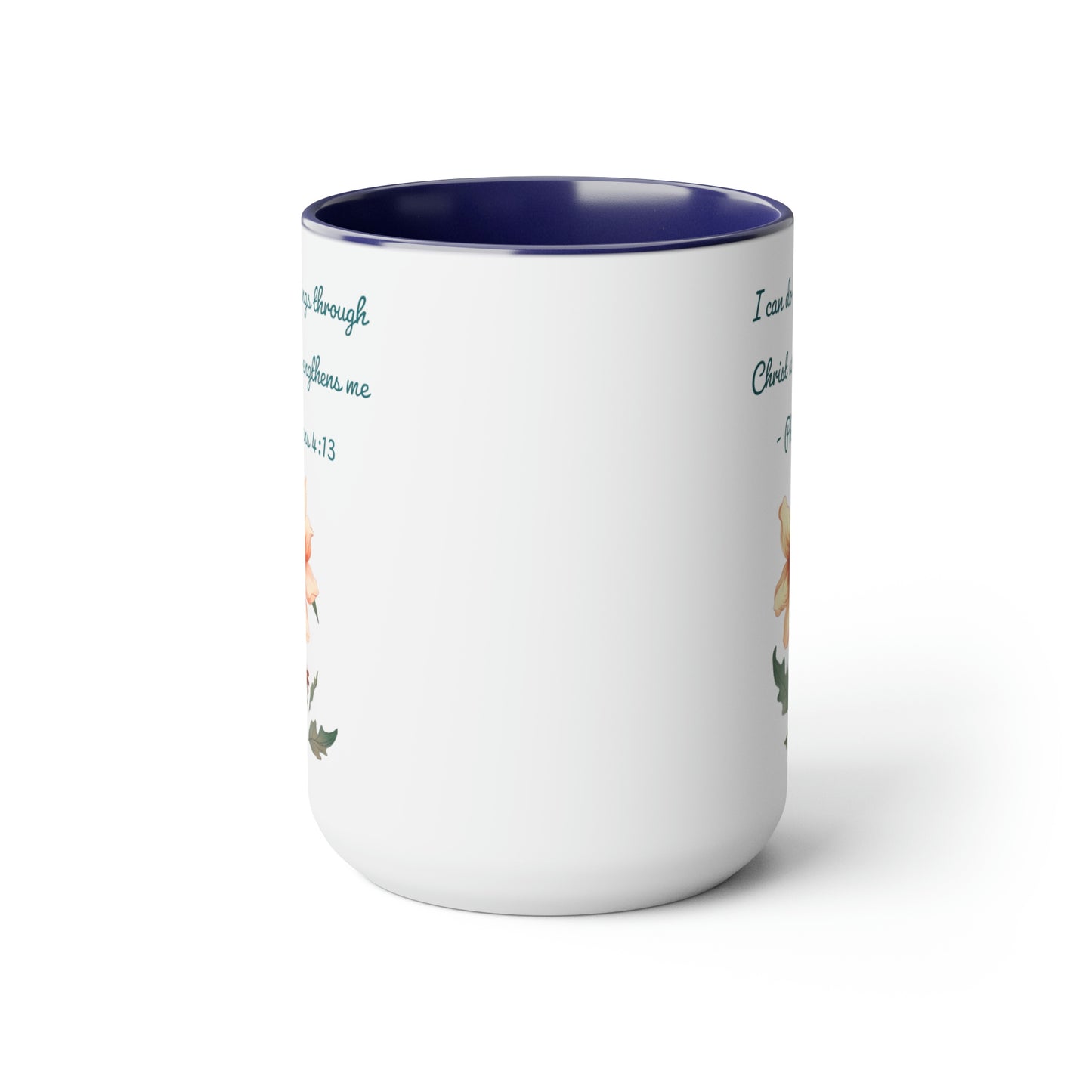 Philippians 4:13, Two-Tone Coffee Mugs, 15oz