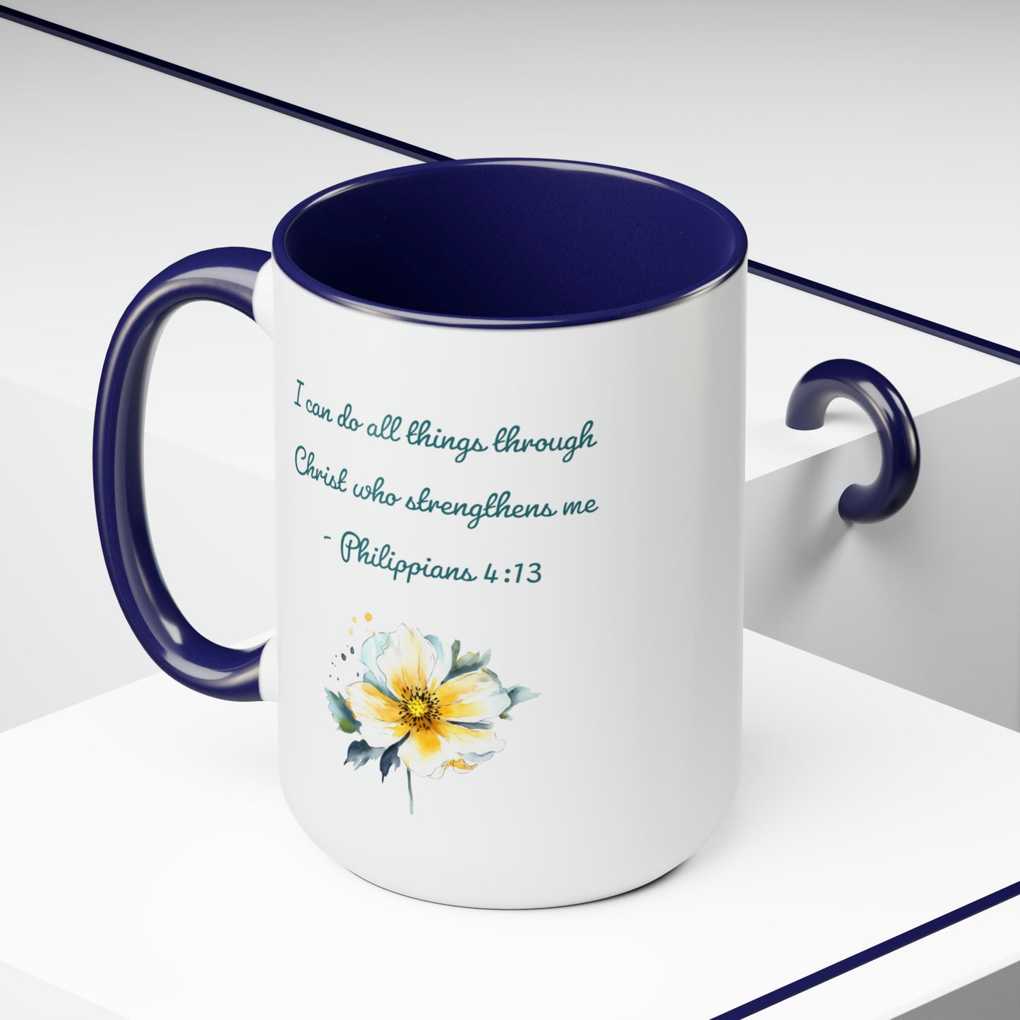 Philippians 4:13, Two-Tone Coffee Mugs, 15oz