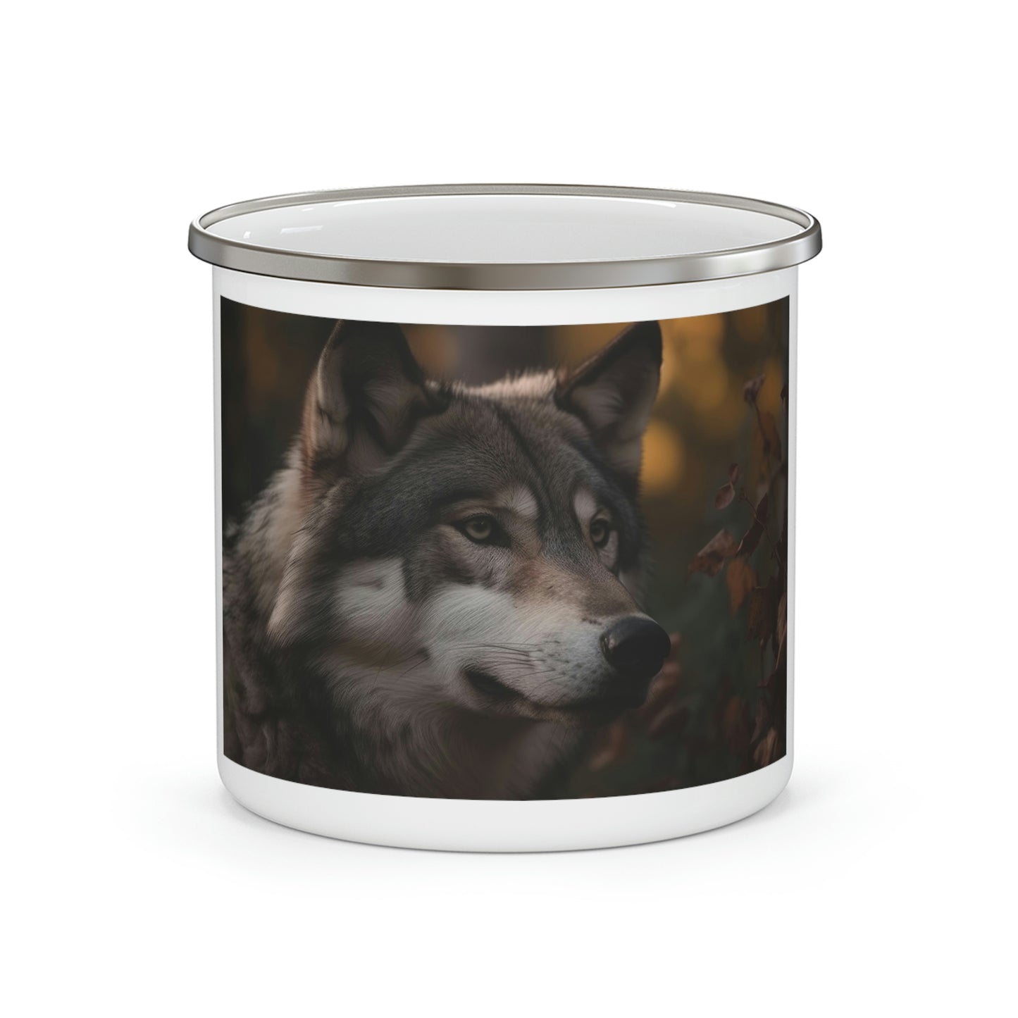 Wolf Enamel Camping Mug