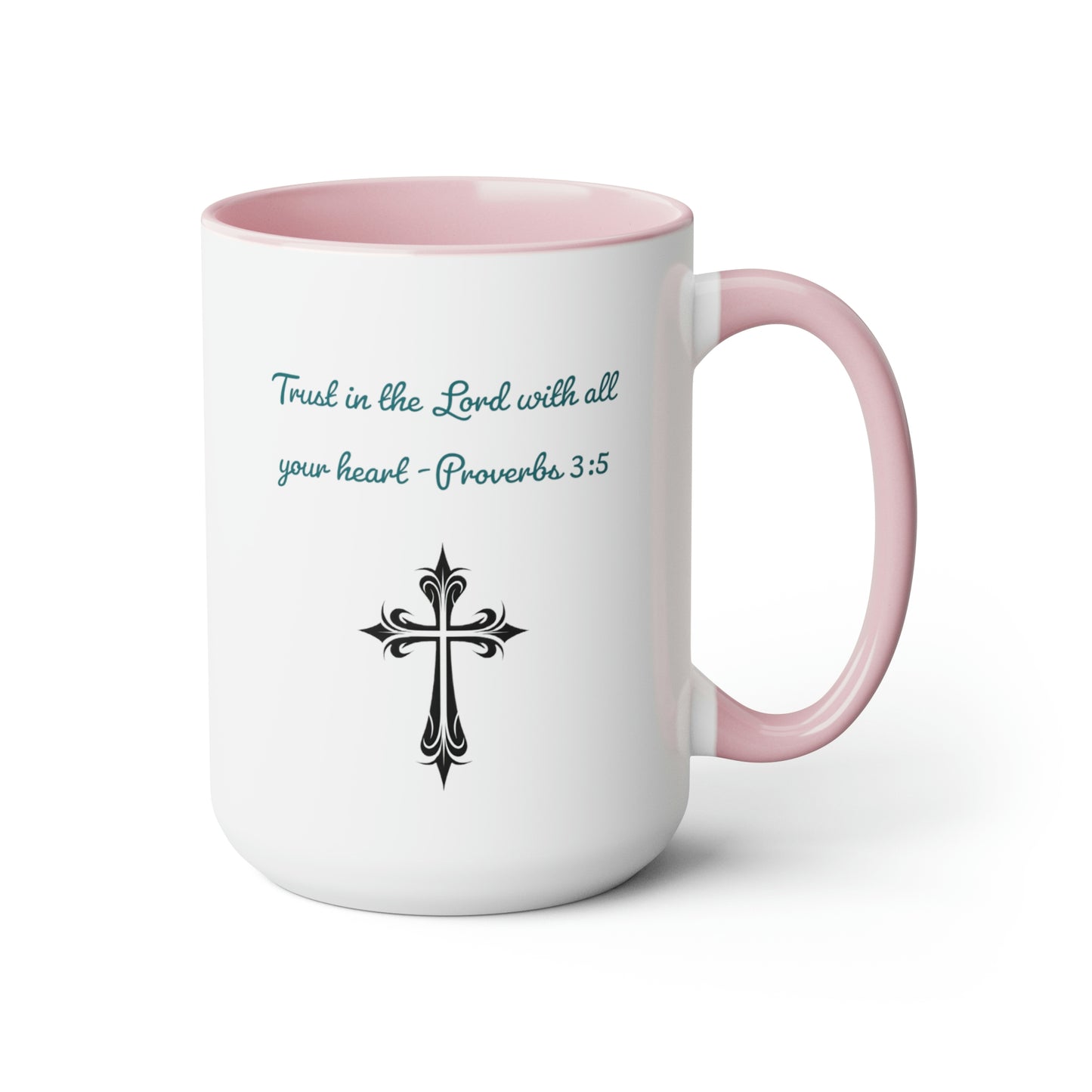Trust in the Lord, Proverbs 3:5, Two-Tone Coffee Mugs, 15oz