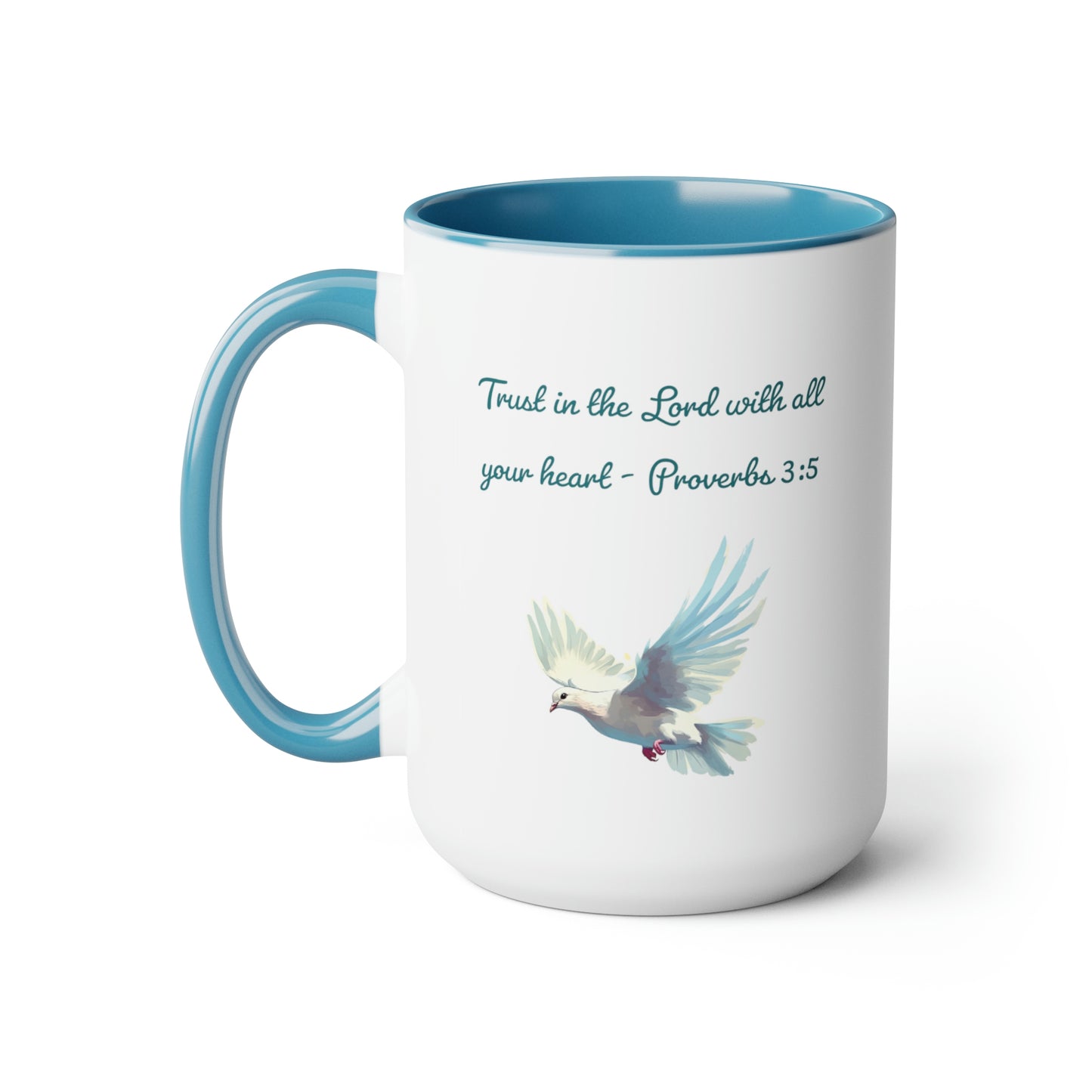 Trust in the Lord, Proverbs 3:5, Two-Tone Coffee Mugs, 15oz