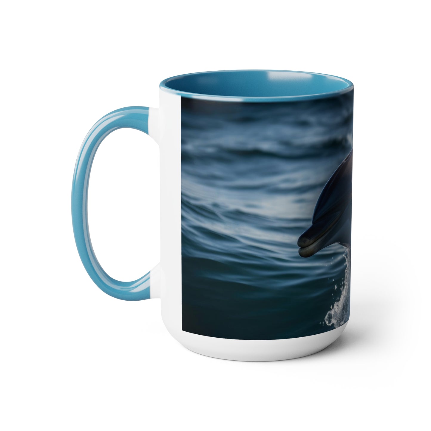 Dolphin Coffee Mugs, 15 oz Two-Tone