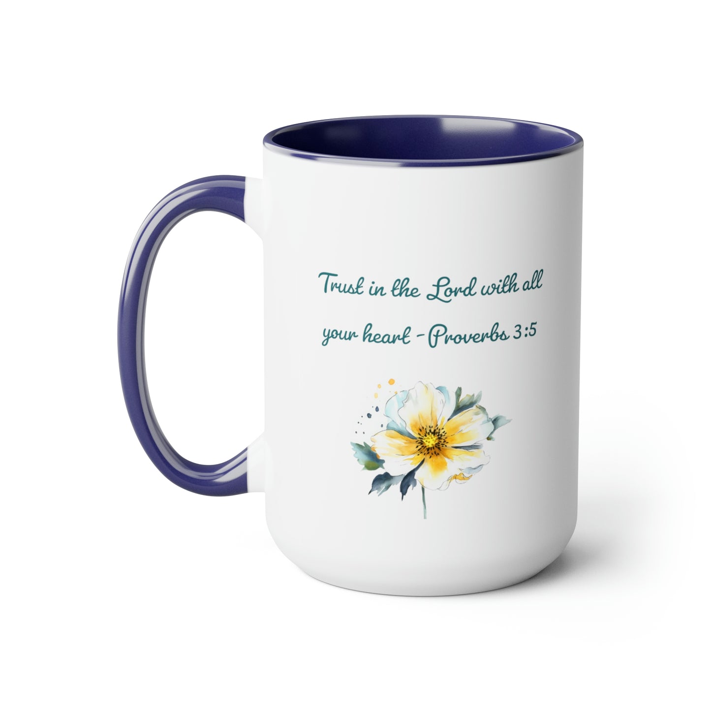 Trust in the Lord, Proverbs 3:5, Two-Tone Coffee Mugs, 15oz