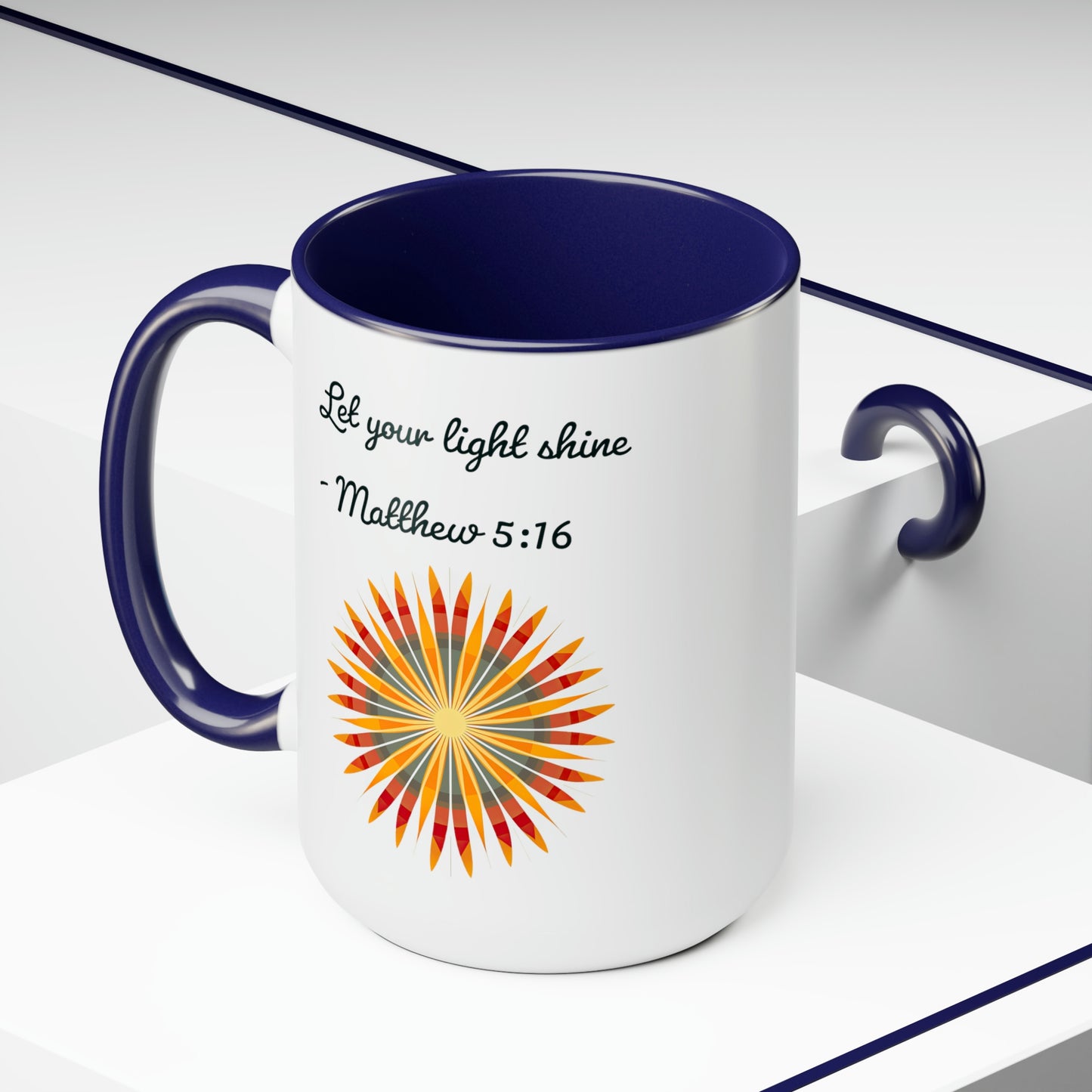 Let Your Light Shine, Two-Tone Coffee Mugs, 15oz