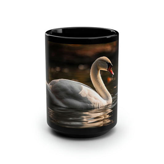Swan Mug - 15oz Black Ceramic