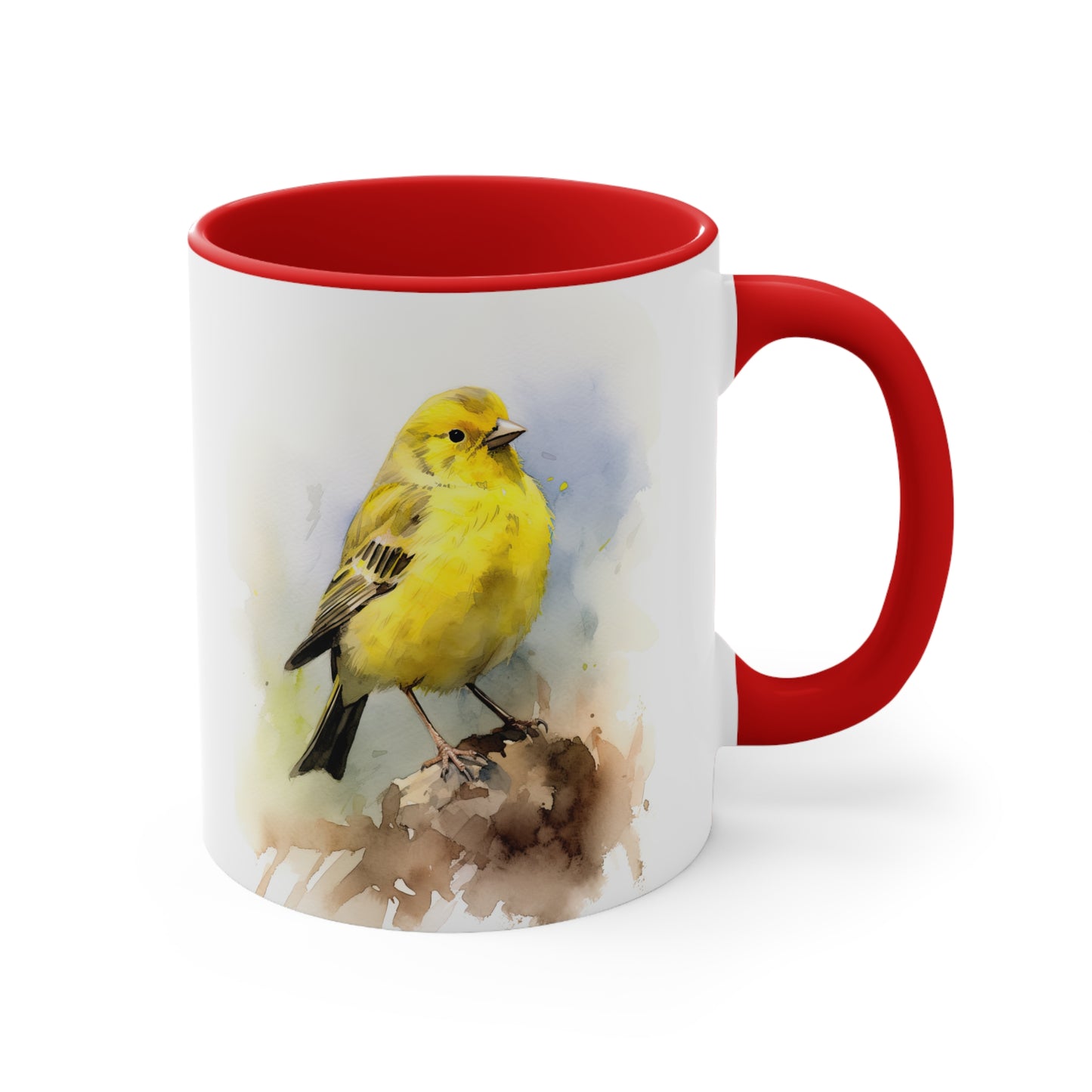 Canary Watercolor Accent Coffee Mug, 11oz