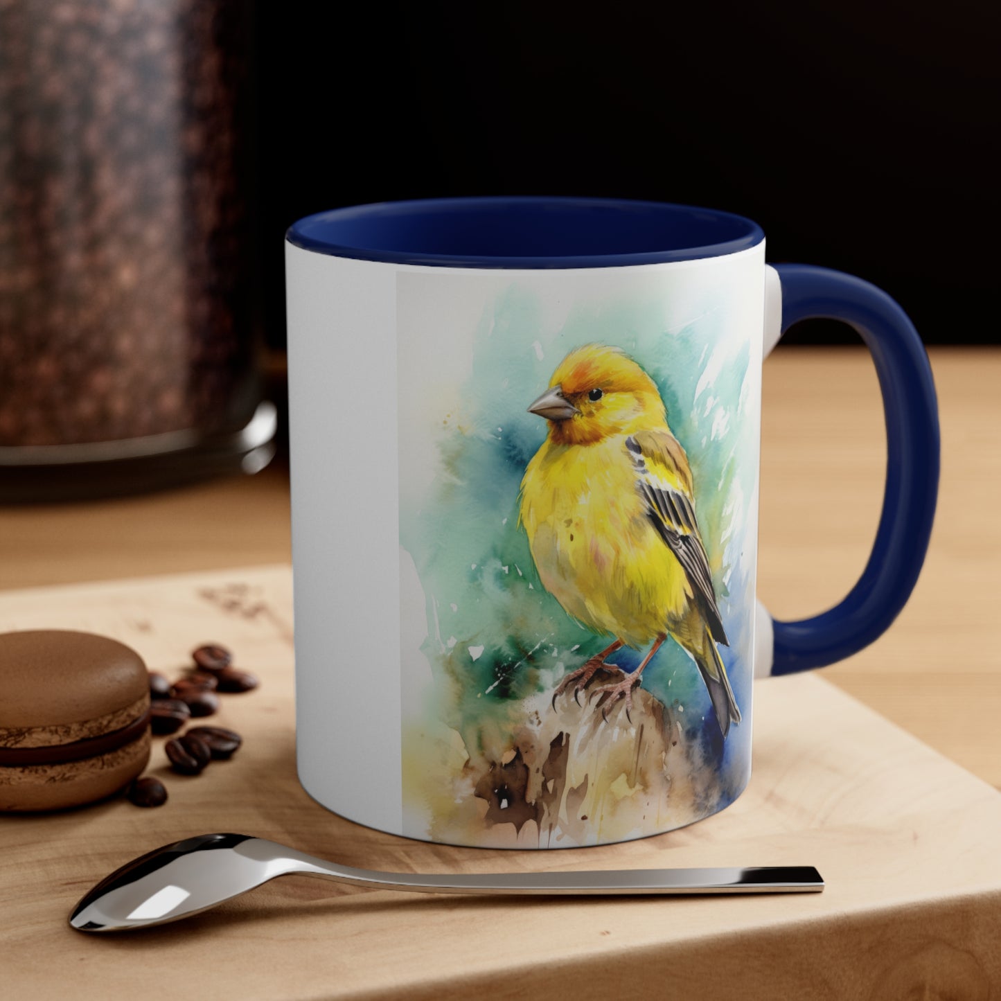 Canary Watercolor Accent Coffee Mug 4, 11oz