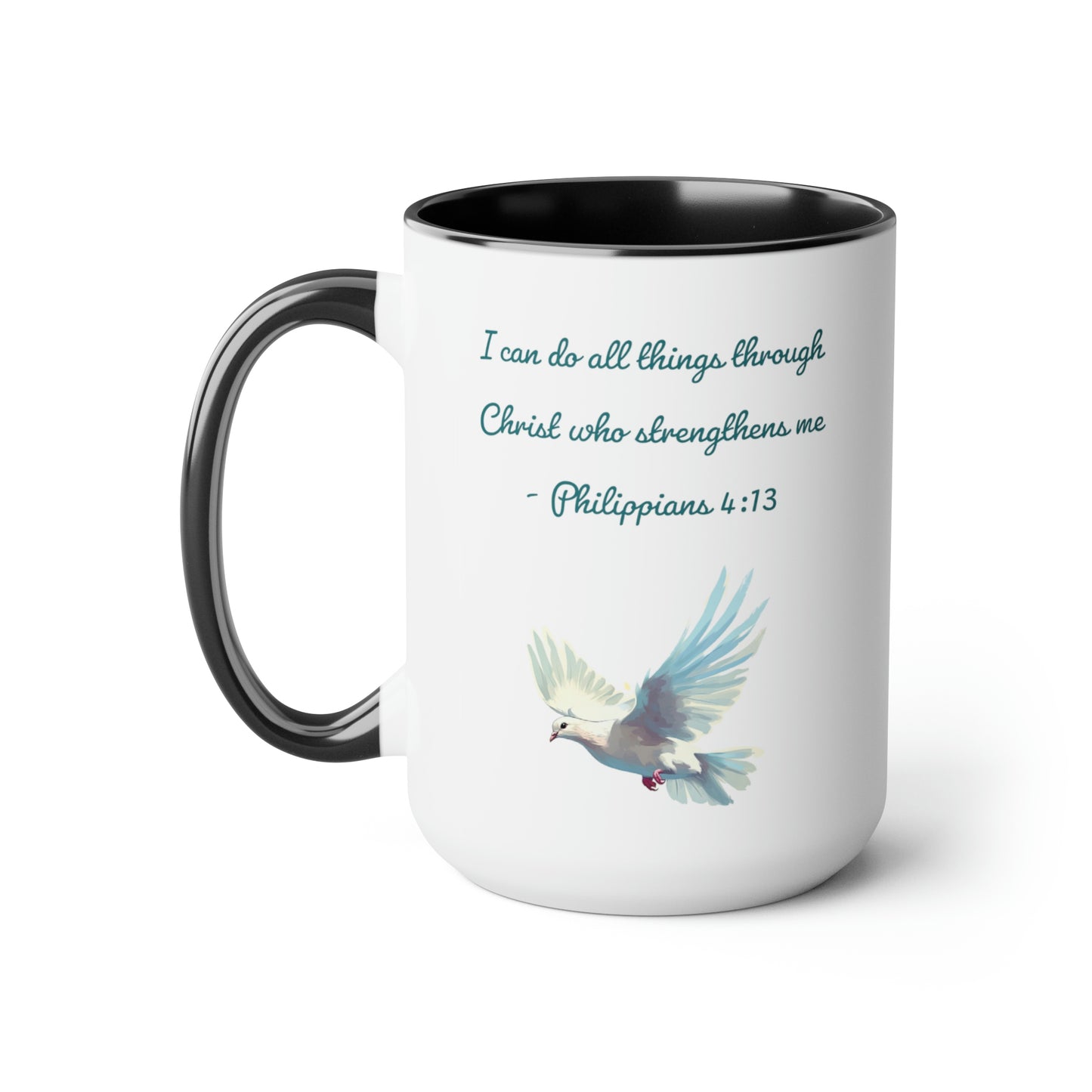 Philippians 4:13, Two-Tone Coffee Mugs, 15oz