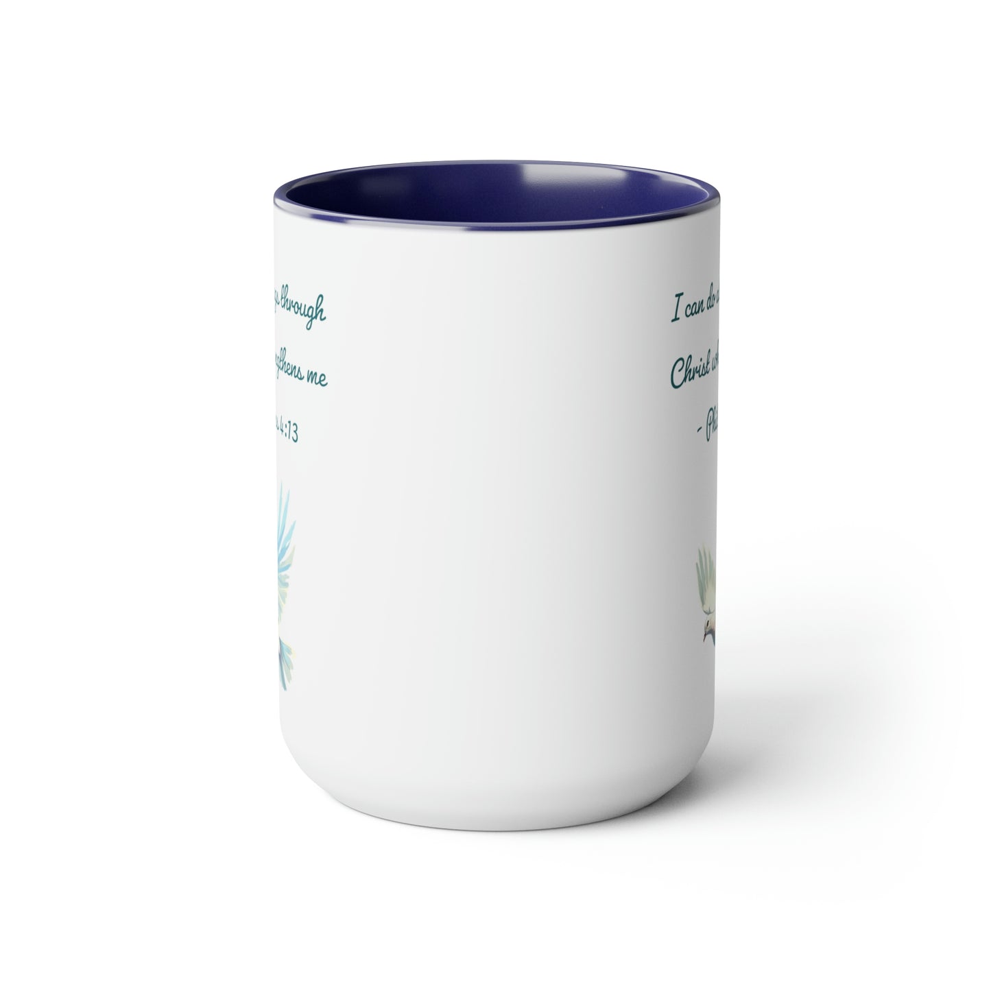 Philippians 4:13, Two-Tone Coffee Mugs, 15oz
