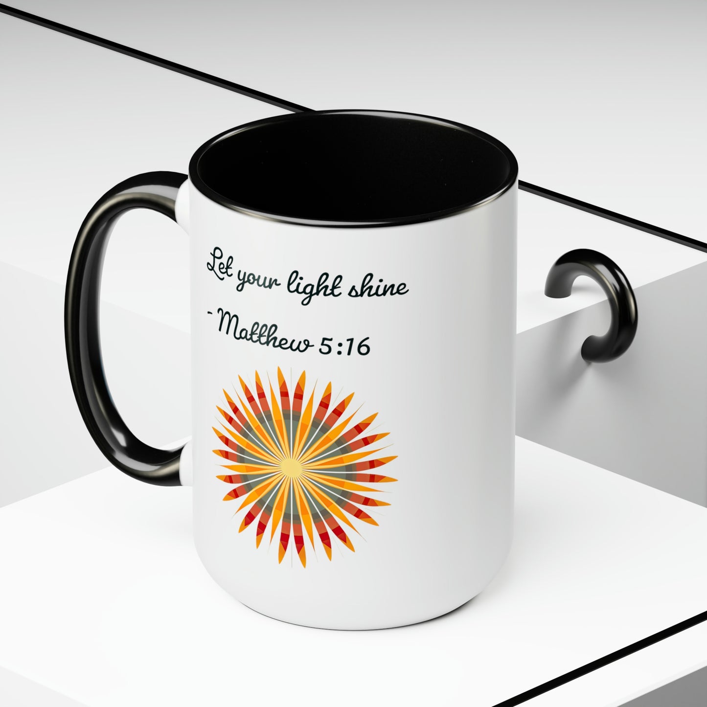 Let Your Light Shine, Two-Tone Coffee Mugs, 15oz