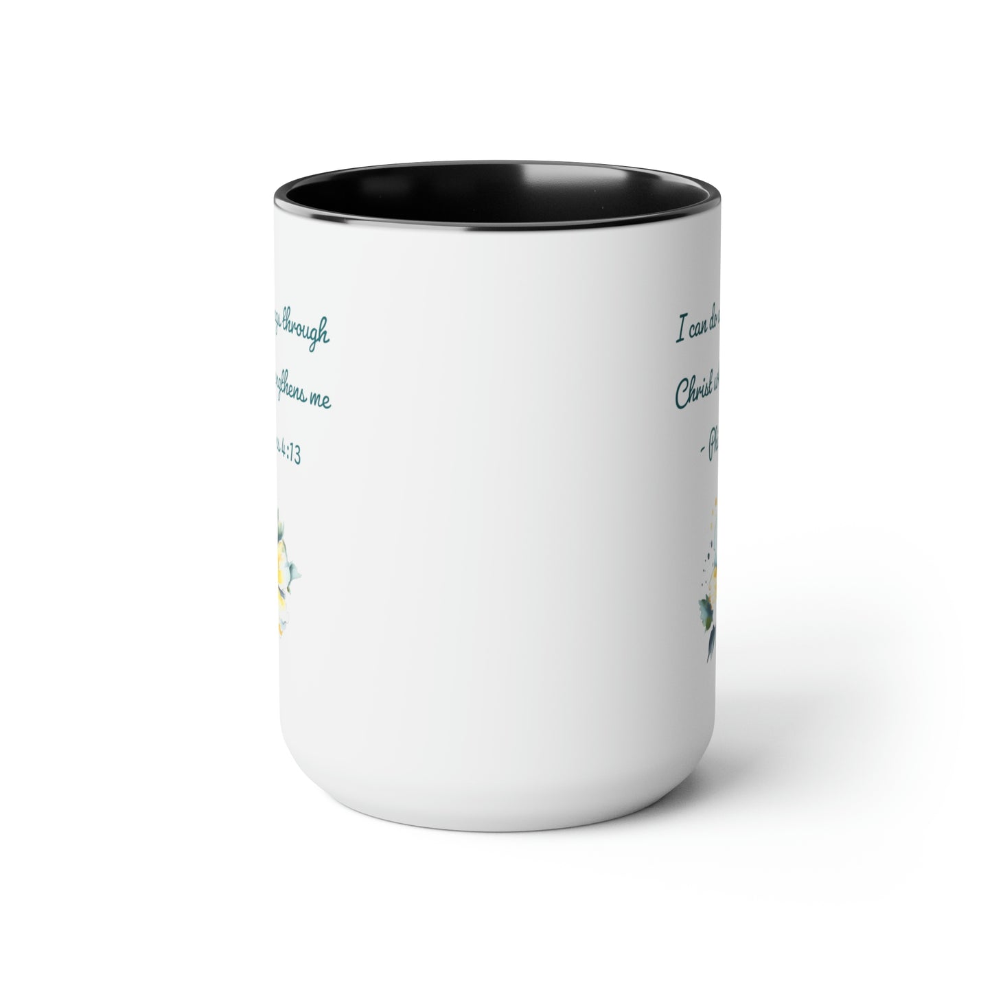 Philippians 4:13, Two-Tone Coffee Mugs, 15oz