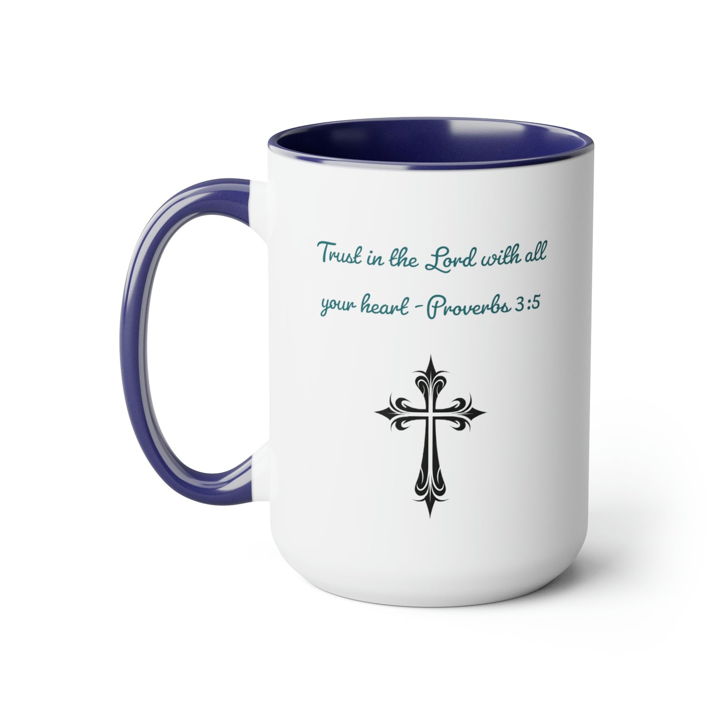 Trust in the Lord, Proverbs 3:5, Two-Tone Coffee Mugs, 15oz