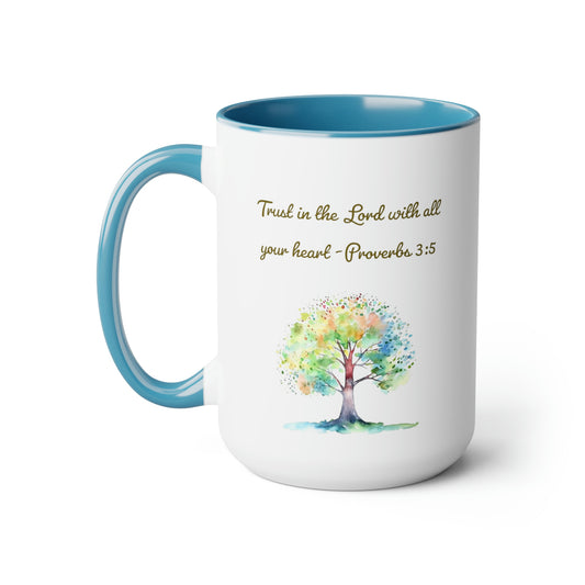 Trust in the Lord Proverbs 3:5 Two-Tone Coffee Mugs 15oz