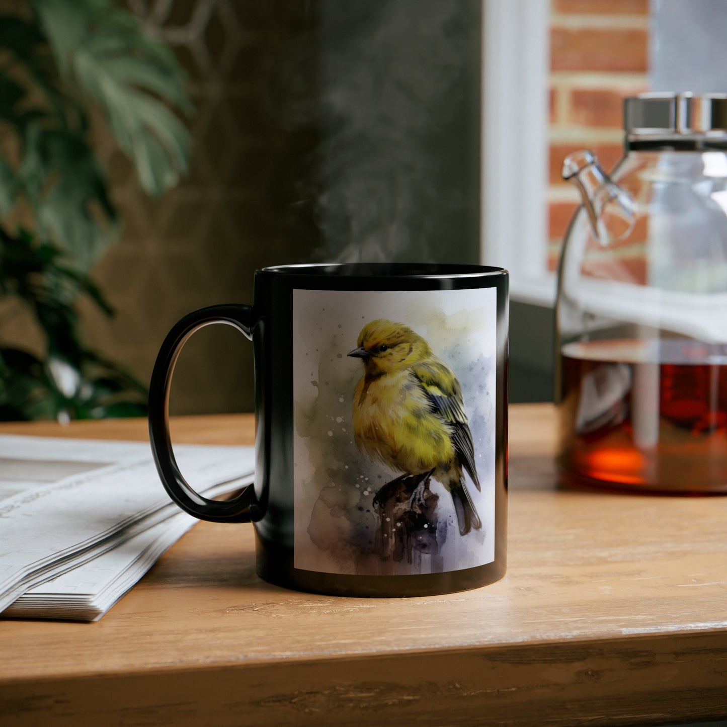 Canary Watercolor Mug - 11 oz Ceramic Mug