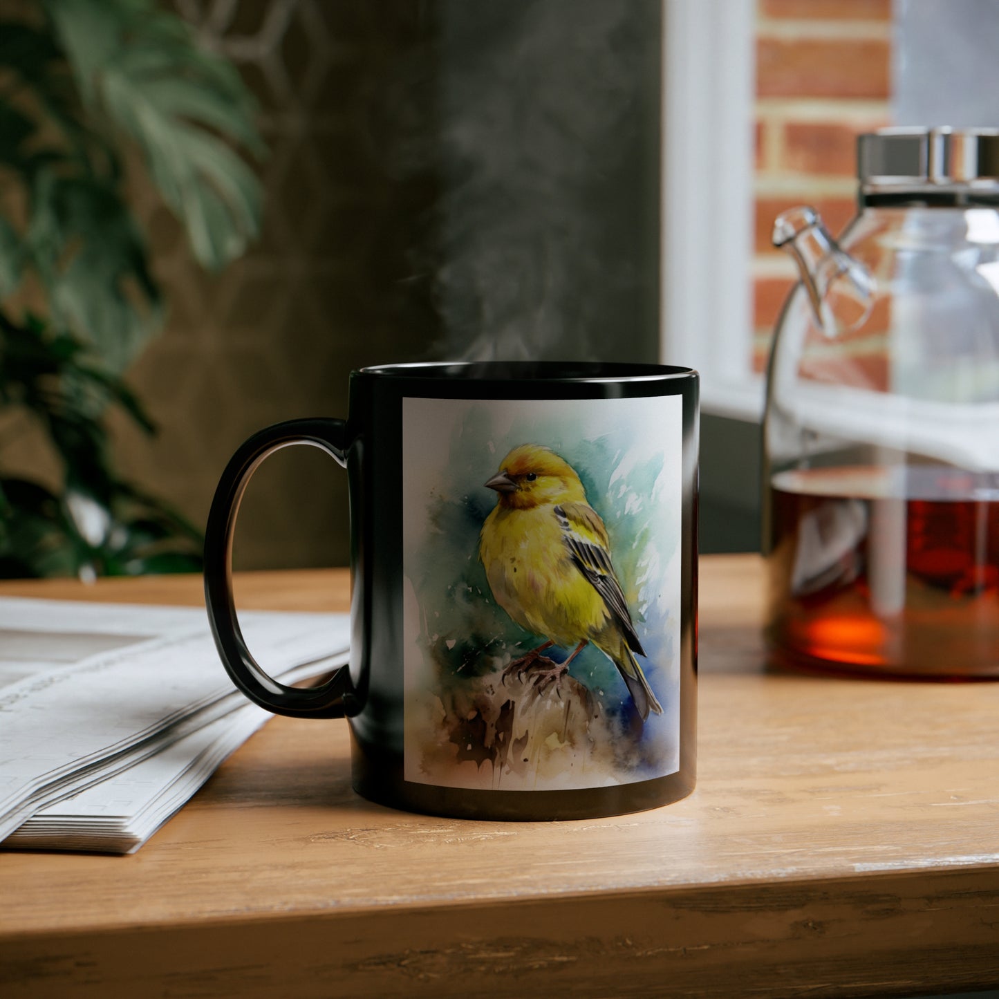 Canary Watercolor Mug 11 oz - Ceramic Mug