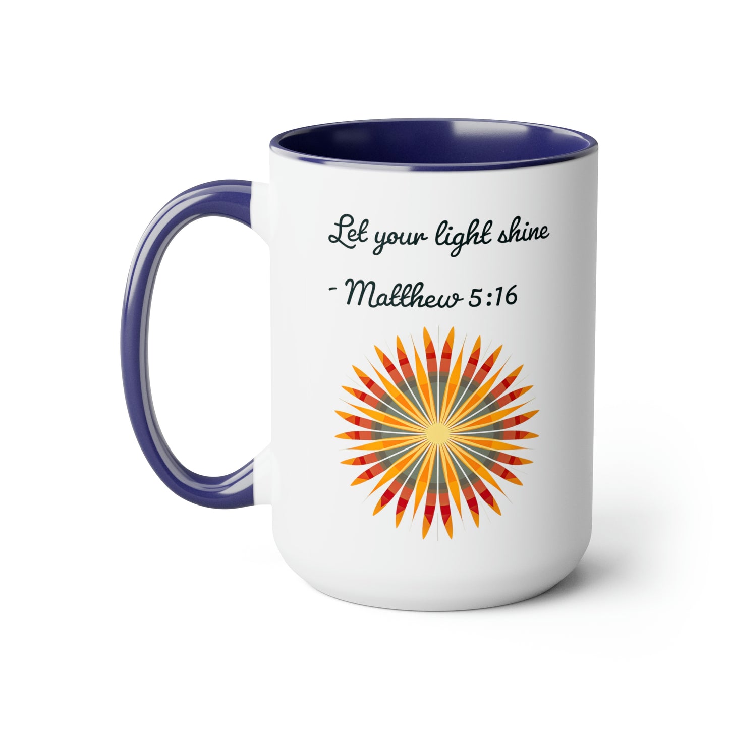 Let Your Light Shine, Two-Tone Coffee Mugs, 15oz