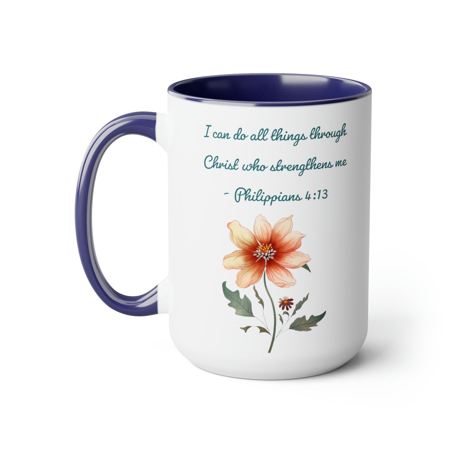 Philippians 4:13, Two-Tone Coffee Mugs, 15oz