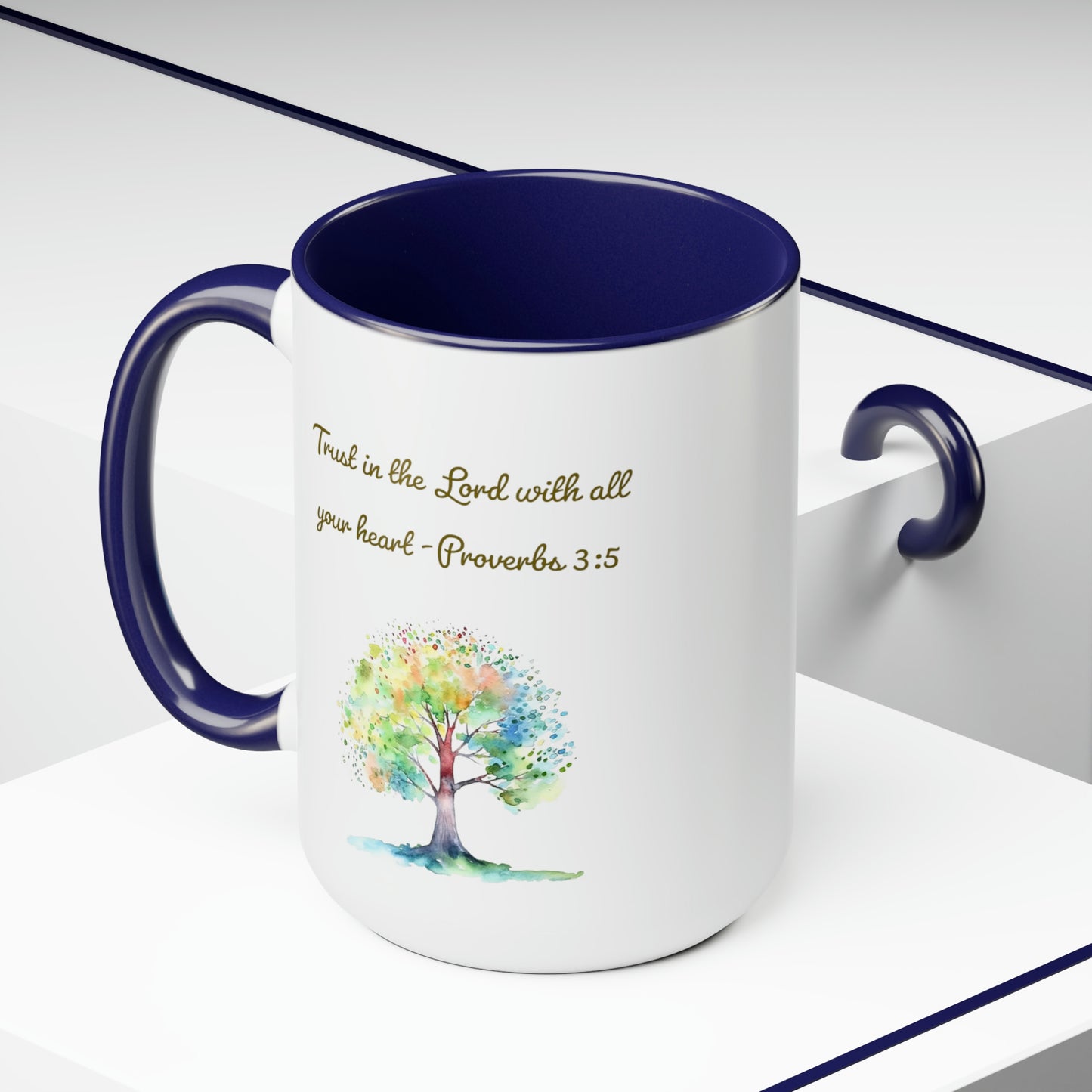 Trust in the Lord Proverbs 3:5 Two-Tone Coffee Mugs 15oz
