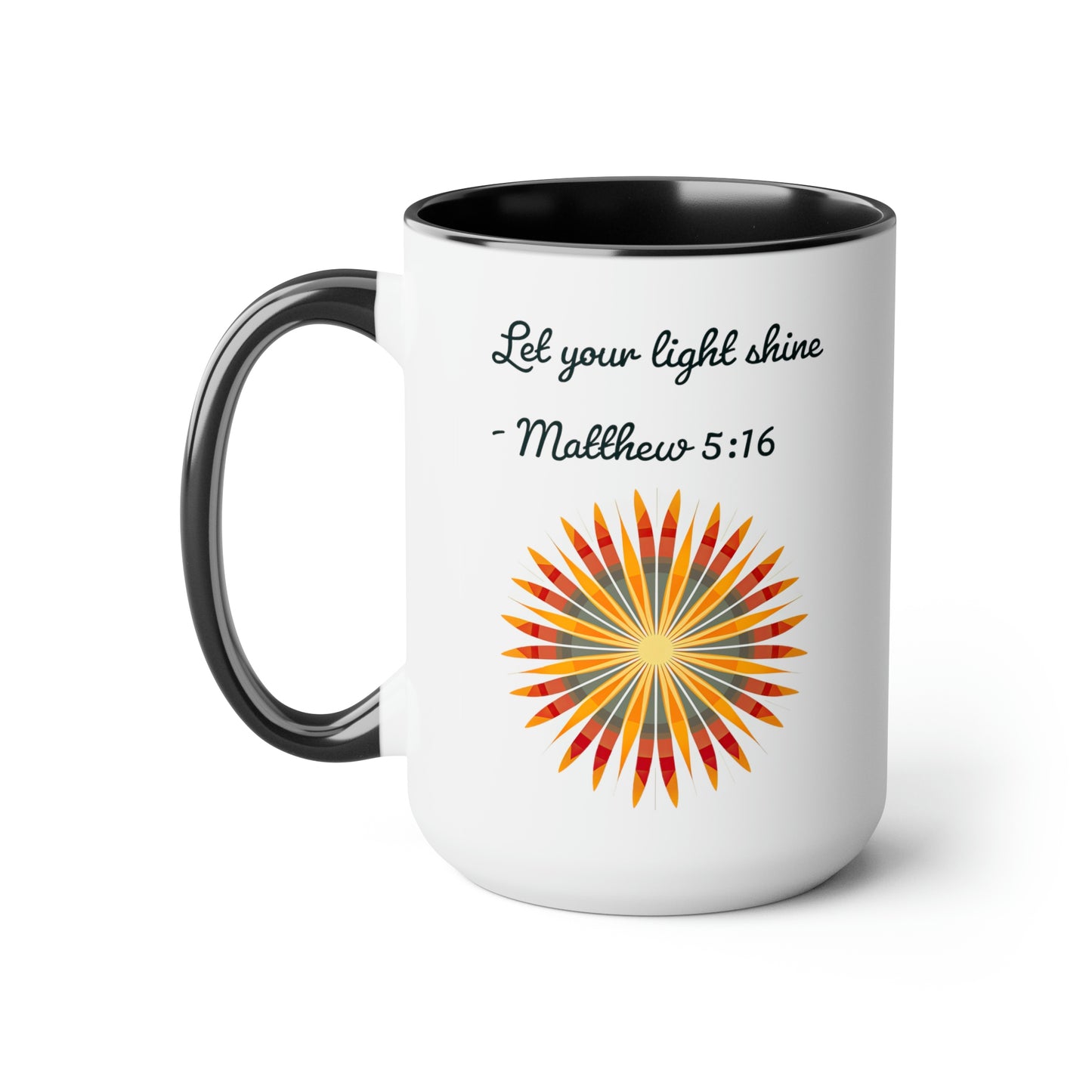 Let Your Light Shine, Two-Tone Coffee Mugs, 15oz