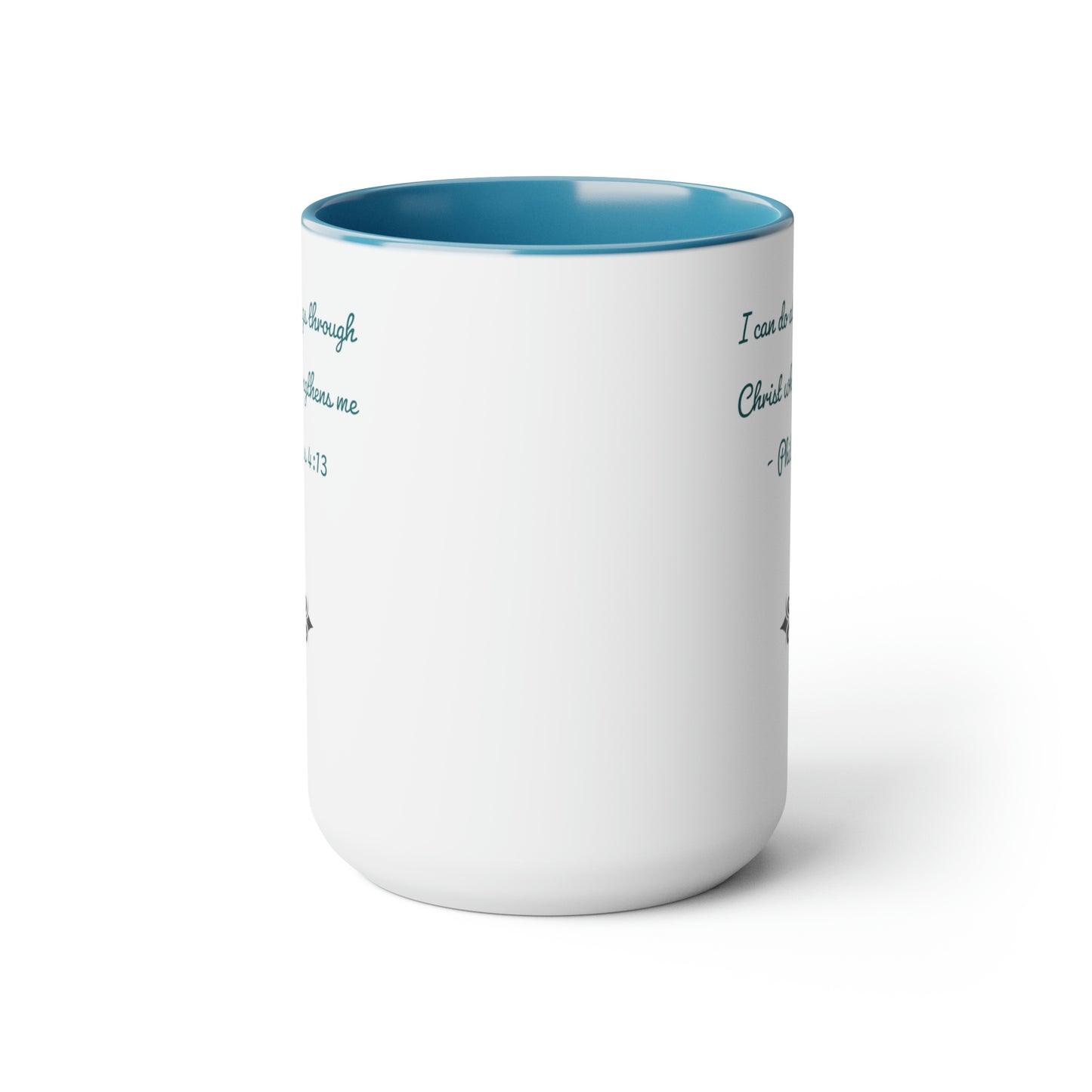 Philippians 4:13, Cross, Two-Tone Coffee Mugs, 15oz