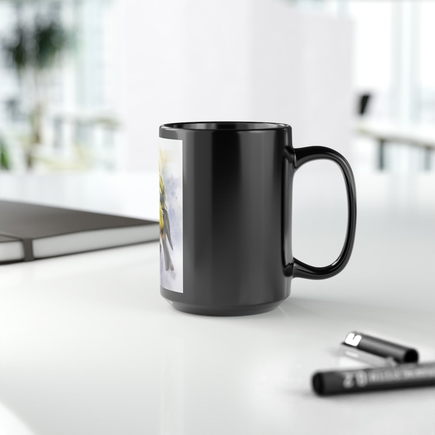 Canary Mug watercolor - 15 oz Ceramic