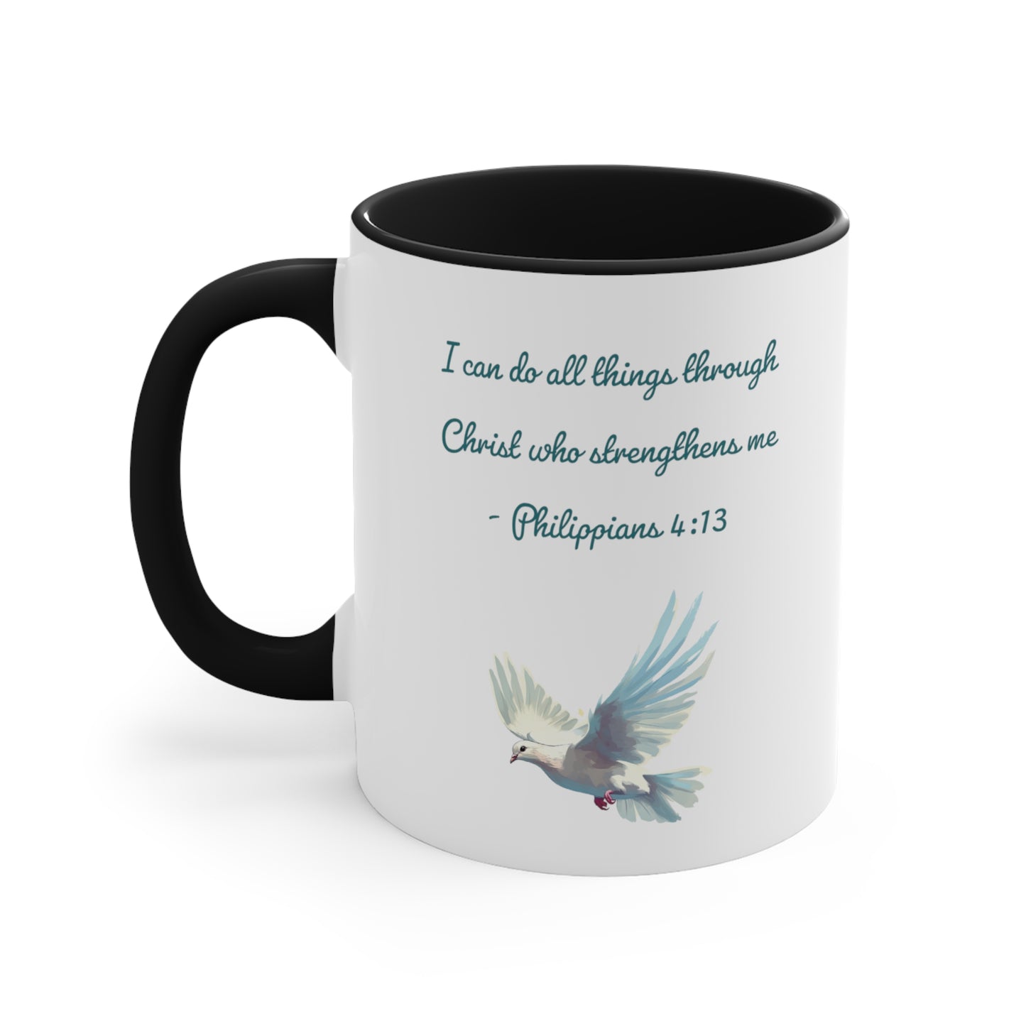 I Can Do all things Bible verse Accent Coffee Mug, 11 oz