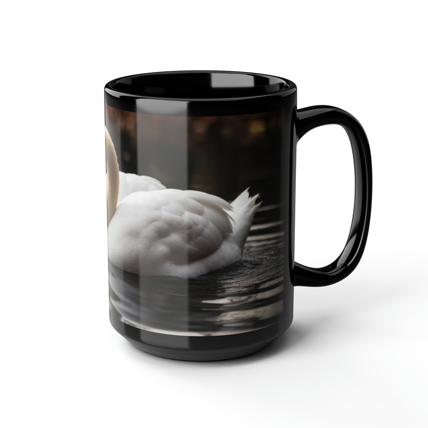 Swan Mug - 15oz Black Ceramic