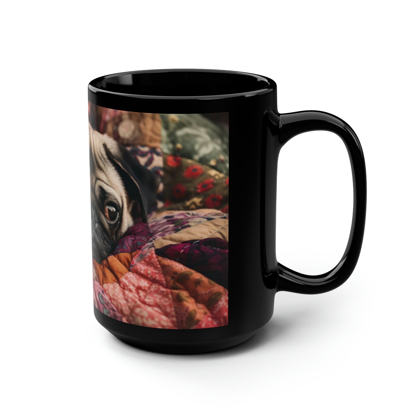 Pug Mug - 15oz Black Ceramic