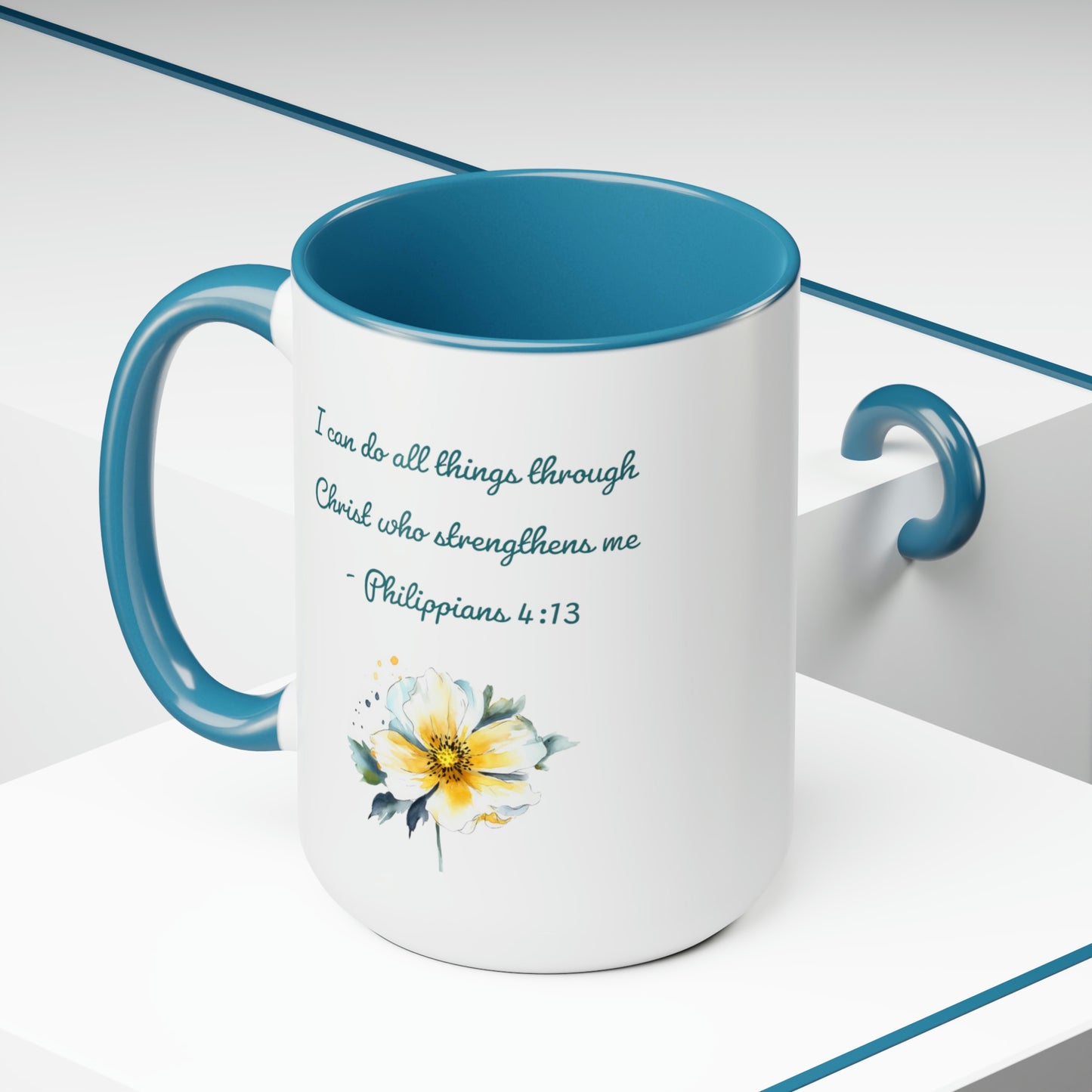 Philippians 4:13, Two-Tone Coffee Mugs, 15oz