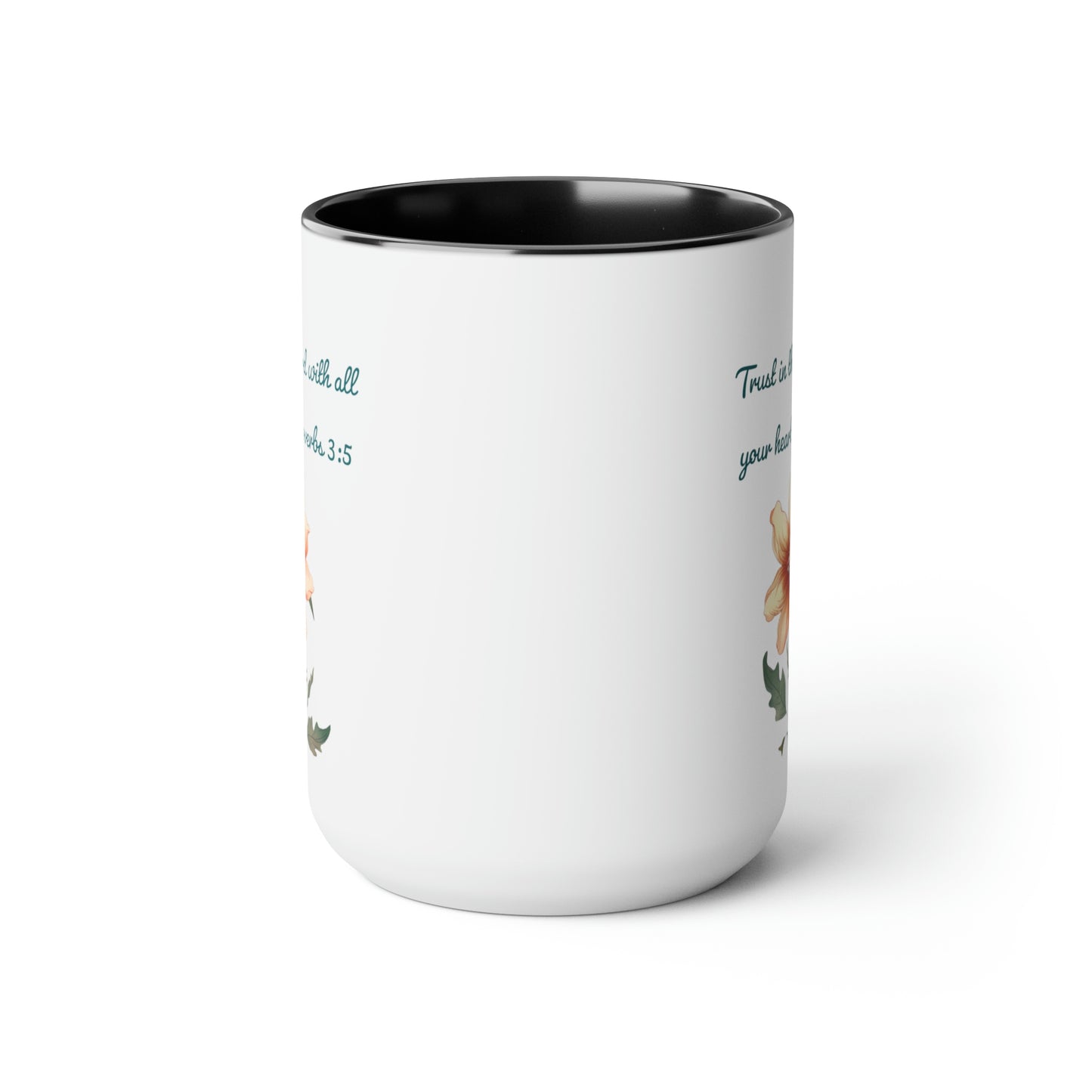 Trust in the Lord, Proverbs 3:5, Two-Tone Coffee Mugs, 15oz