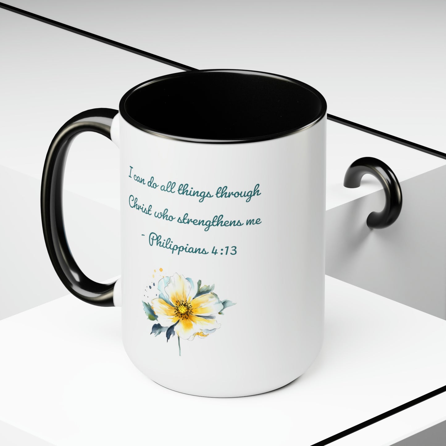 Philippians 4:13, Two-Tone Coffee Mugs, 15oz