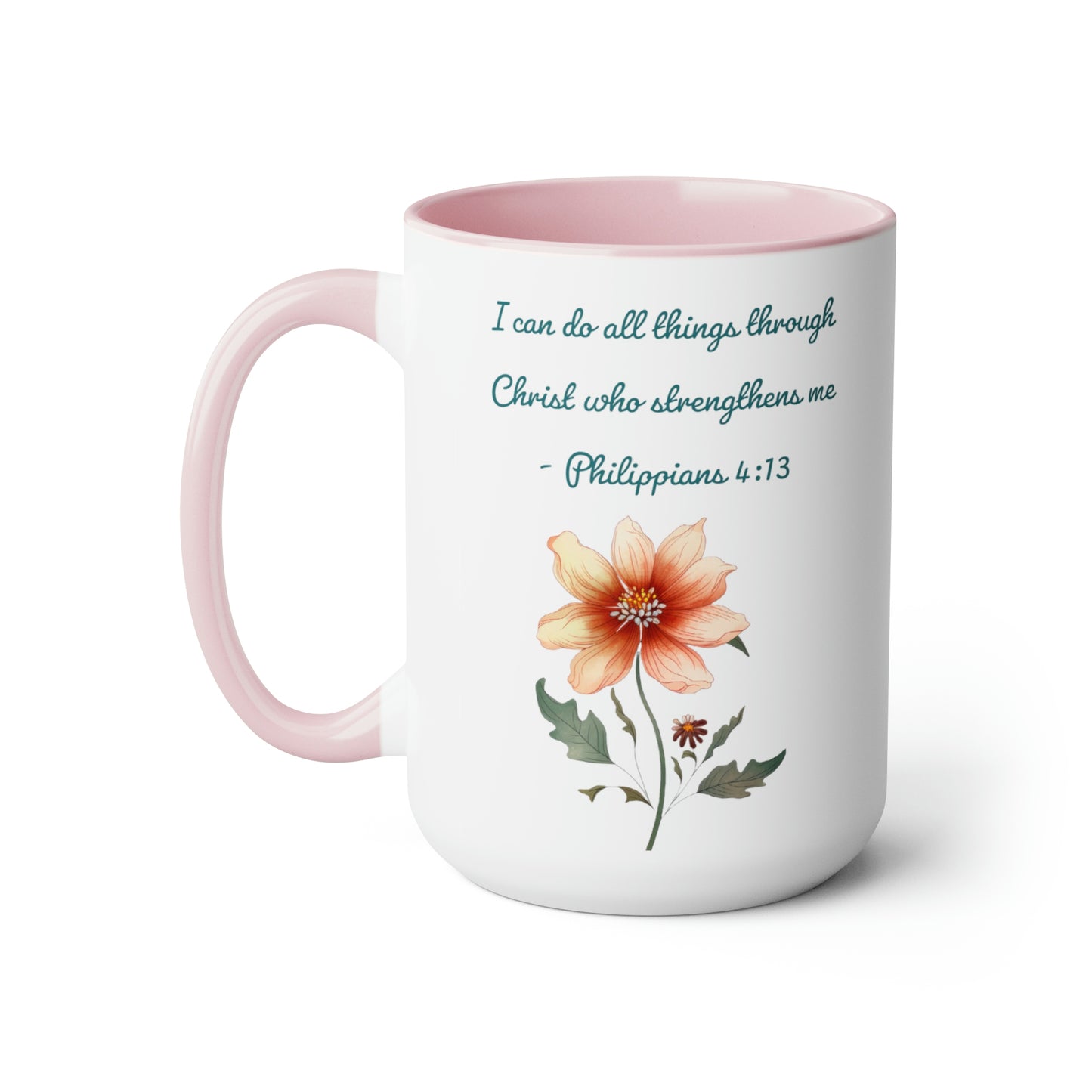 Philippians 4:13, Two-Tone Coffee Mugs, 15oz