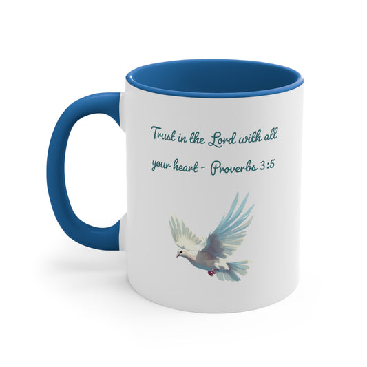Trust in the Lord Proverb Accent Coffee Mug, 11 oz